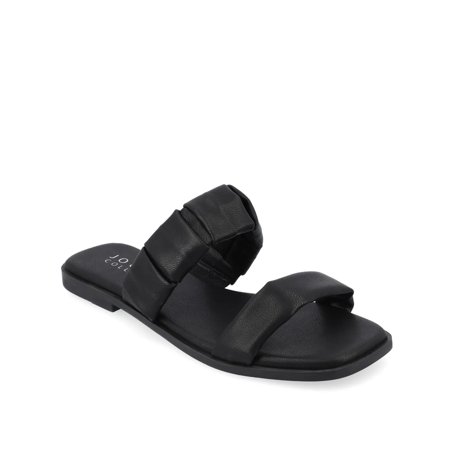 PEGIE SLIDE-ON SANDALS IN FAUX LEATHER comfort tone