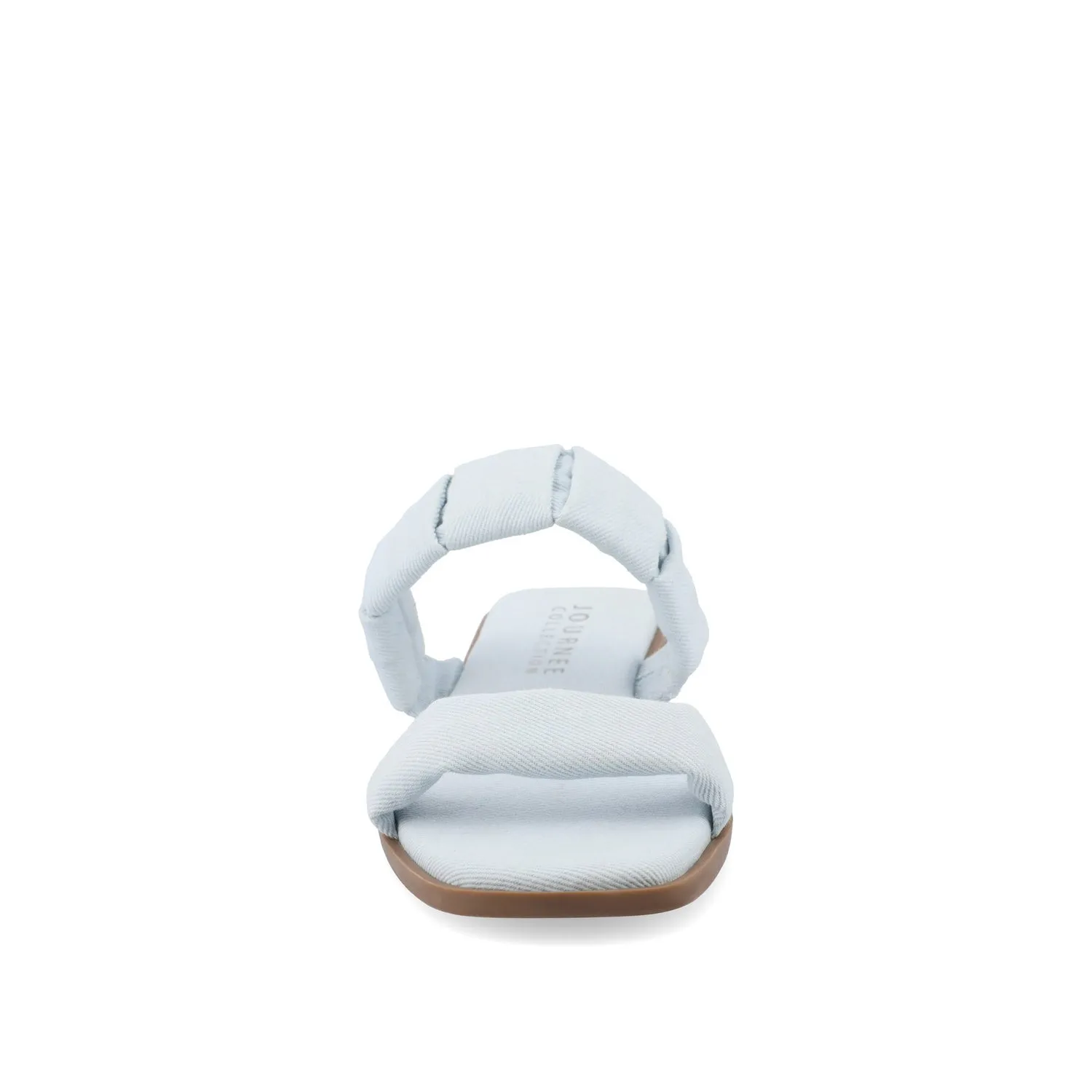 PEGIE SLIDE-ON SANDALS IN FAUX LEATHER comfort tone