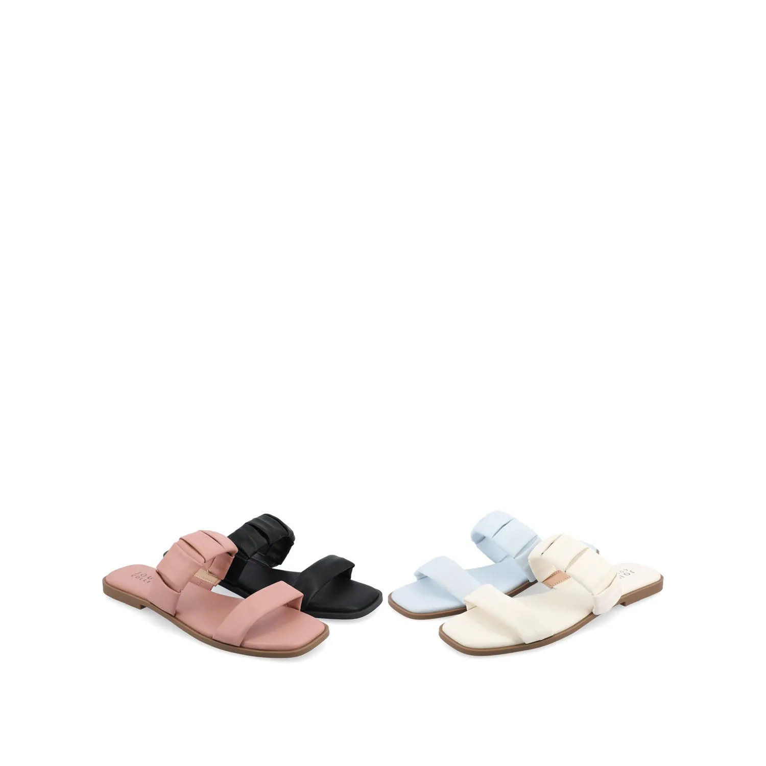 PEGIE SLIDE-ON SANDALS IN FAUX LEATHER comfort tone