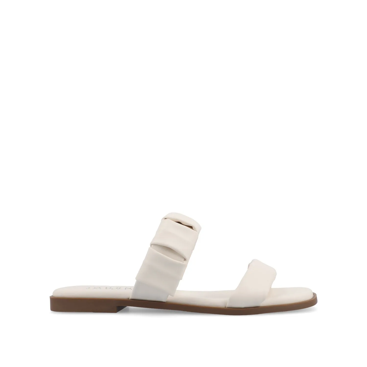 PEGIE SLIDE-ON SANDALS IN FAUX LEATHER comfort tone