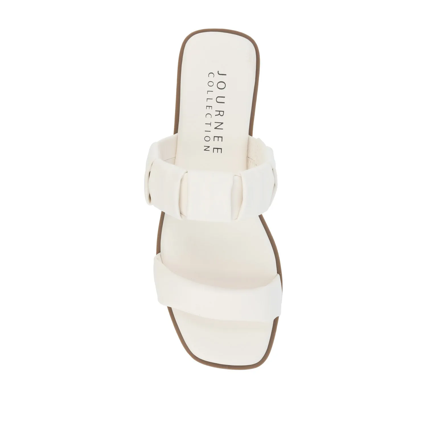 PEGIE SLIDE-ON SANDALS IN FAUX LEATHER comfort tone