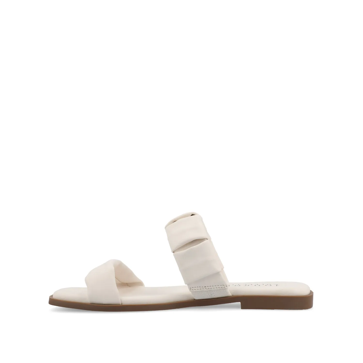 PEGIE SLIDE-ON SANDALS IN FAUX LEATHER comfort tone