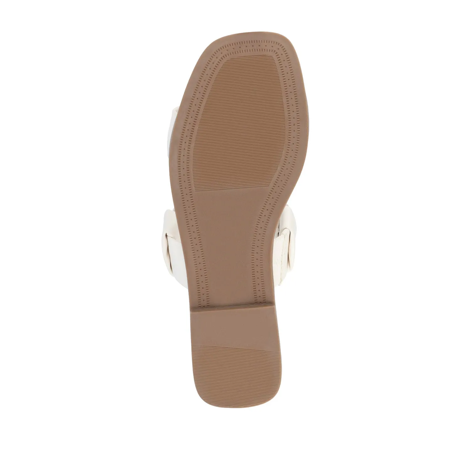 PEGIE SLIDE-ON SANDALS IN FAUX LEATHER comfort tone