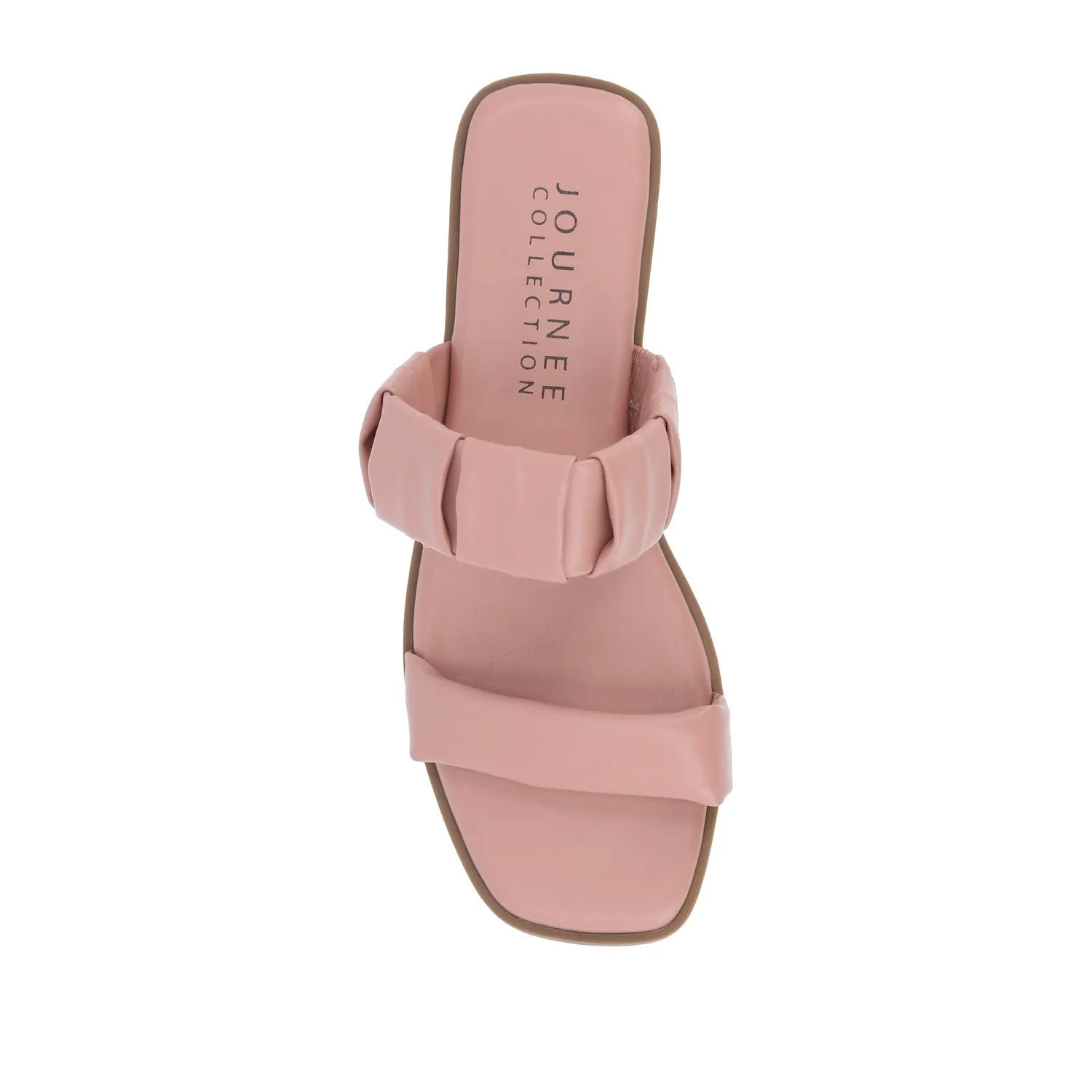 PEGIE SLIDE-ON SANDALS IN FAUX LEATHER comfort tone