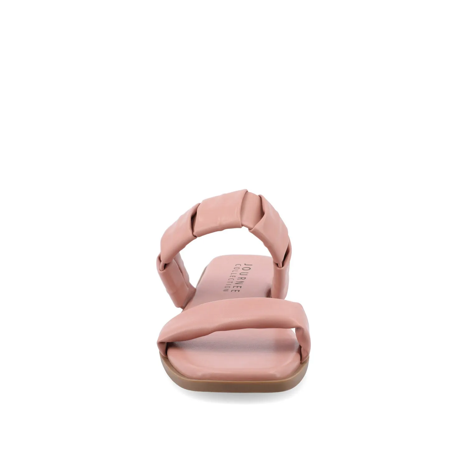 PEGIE SLIDE-ON SANDALS IN FAUX LEATHER comfort tone
