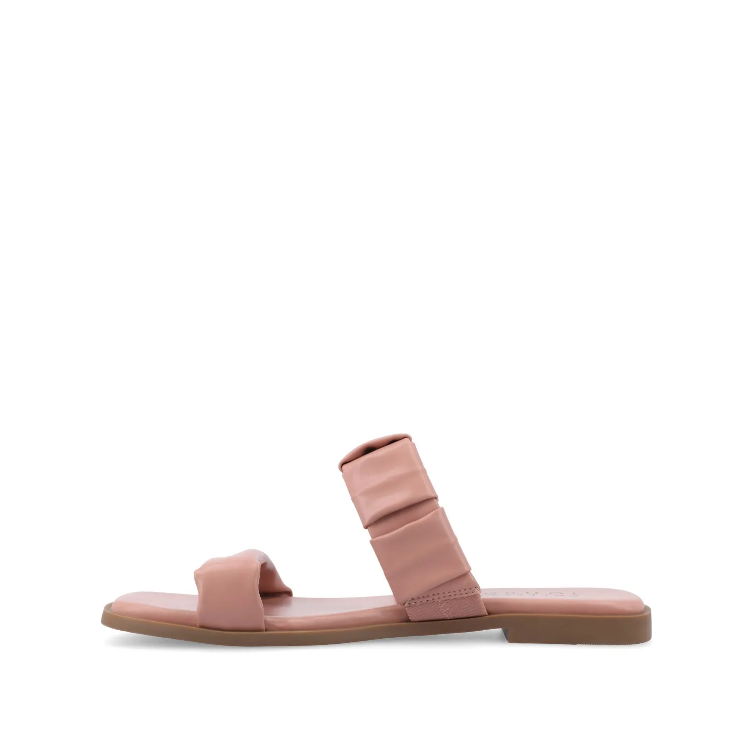 PEGIE SLIDE-ON SANDALS IN FAUX LEATHER comfort tone
