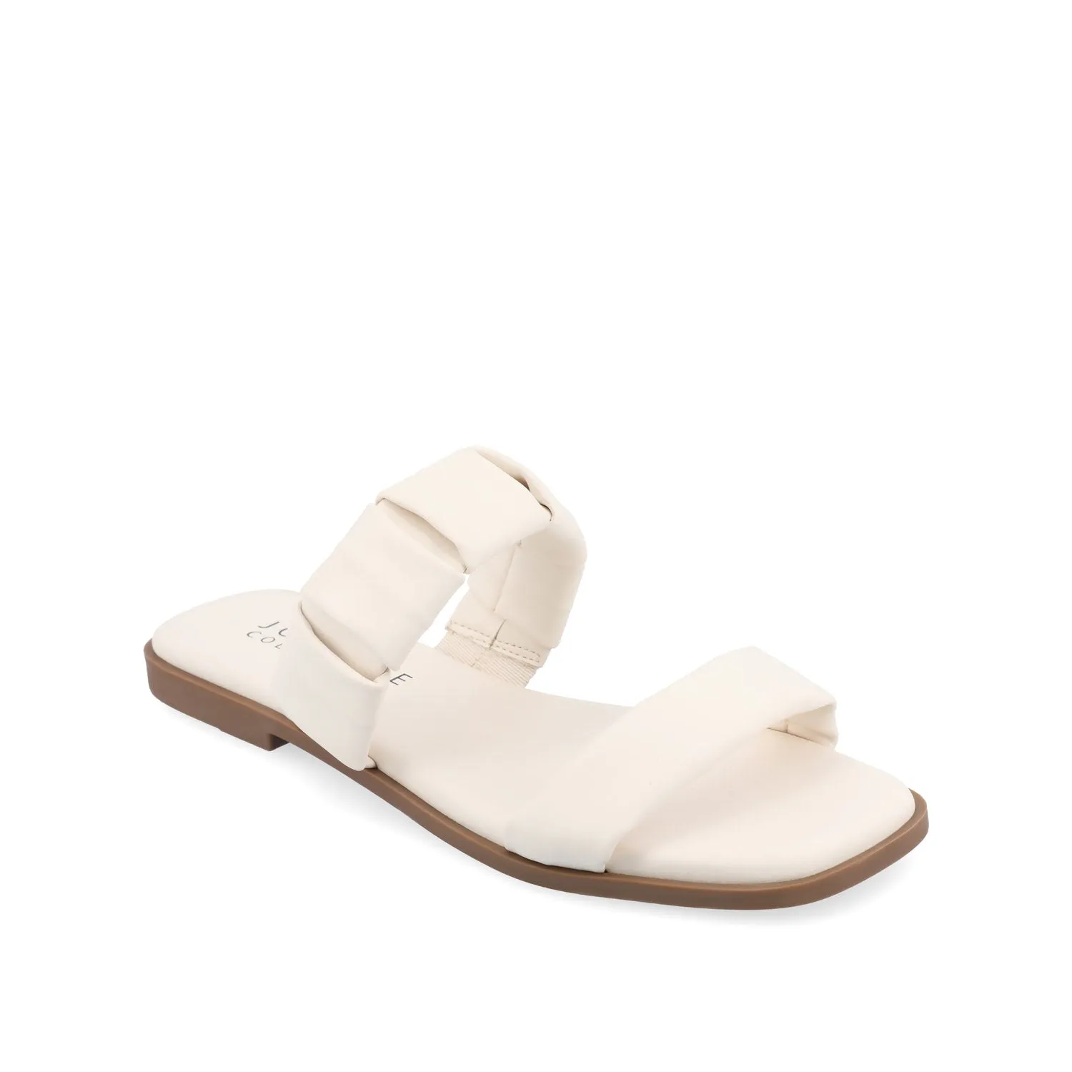 PEGIE SLIDE-ON SANDALS IN FAUX LEATHER comfort tone