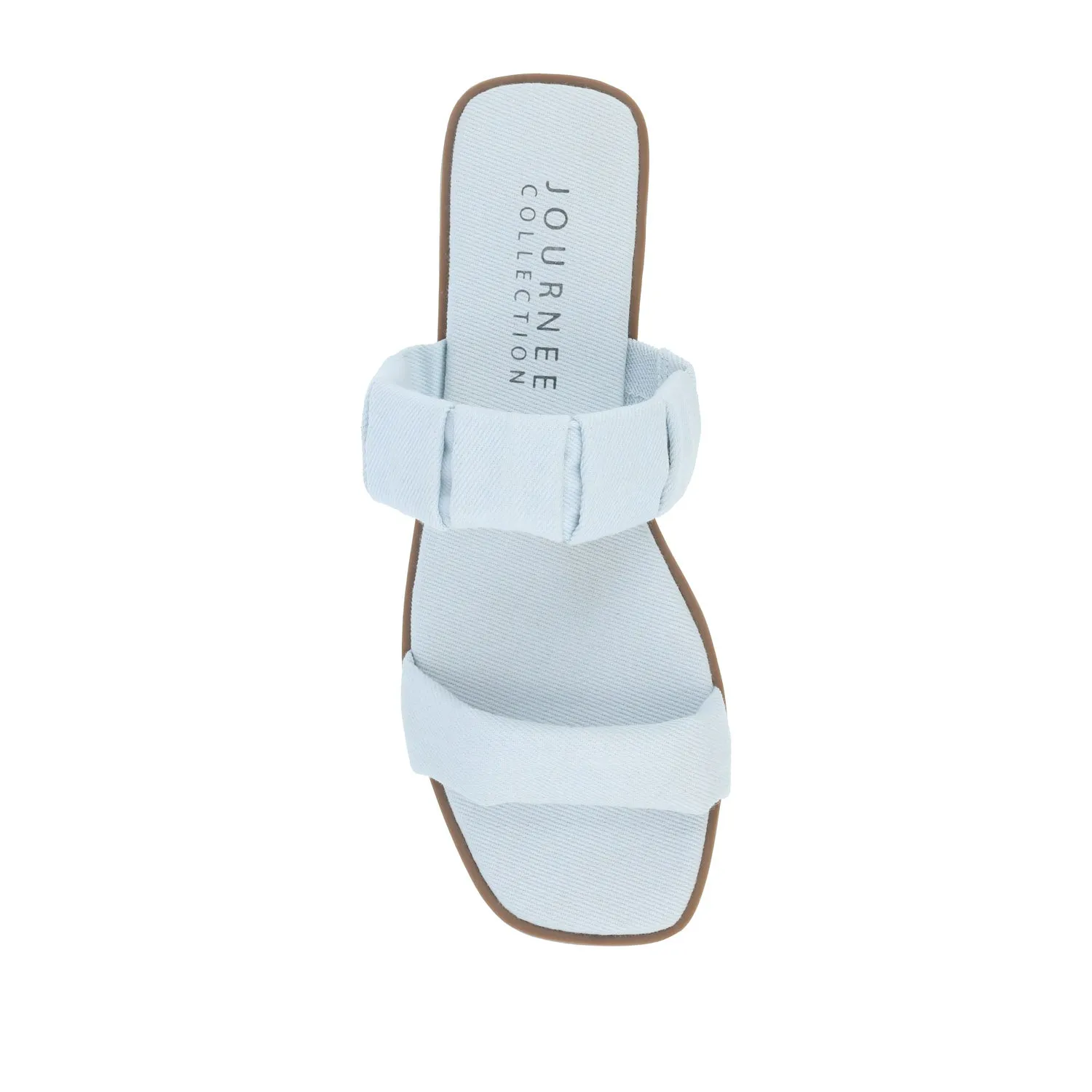 PEGIE SLIDE-ON SANDALS IN FAUX LEATHER comfort tone