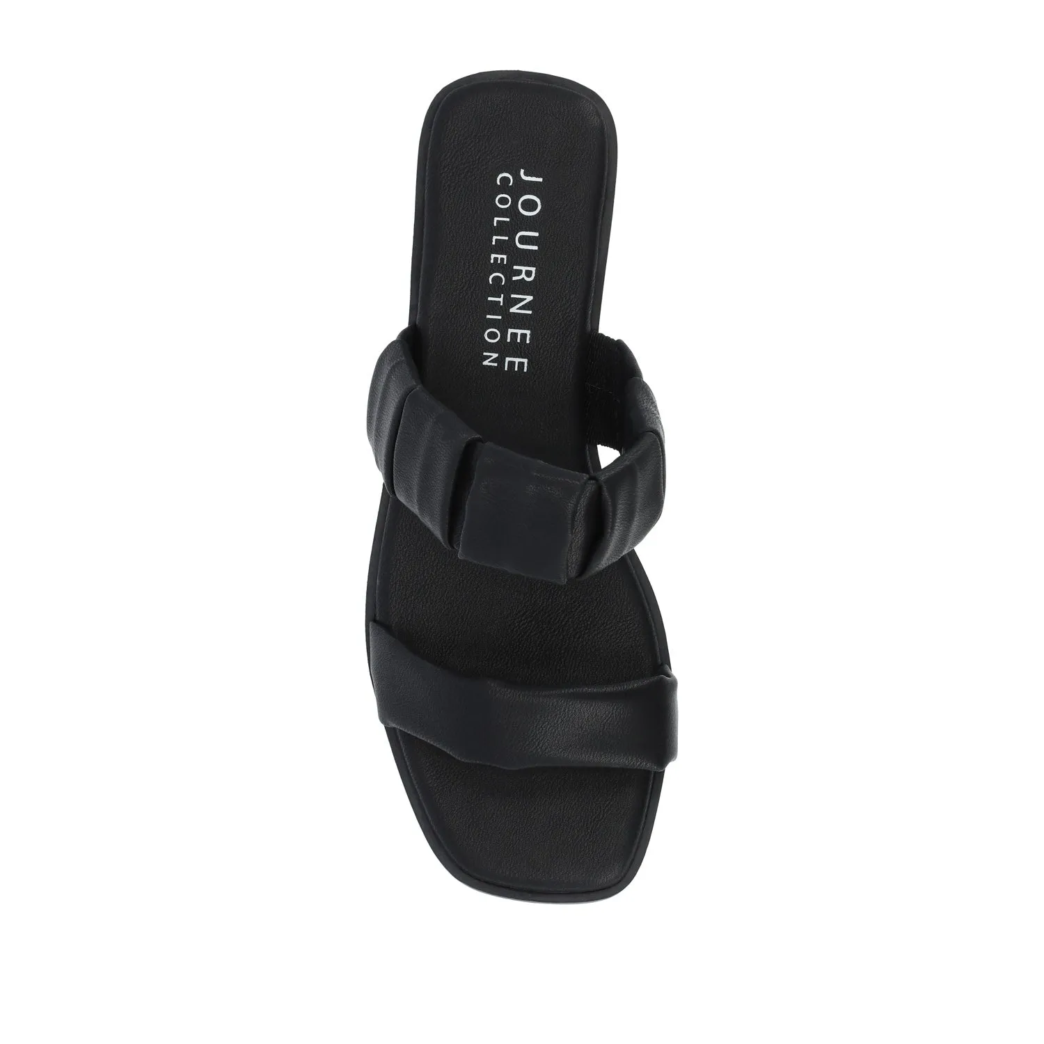 PEGIE SLIDE-ON SANDALS IN FAUX LEATHER comfort tone