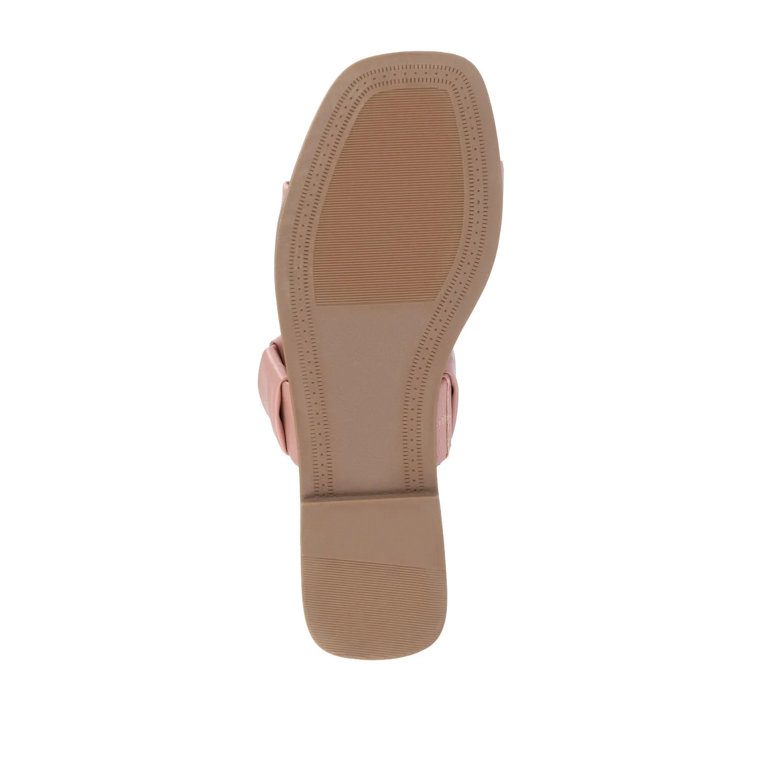 PEGIE SLIDE-ON SANDALS IN FAUX LEATHER comfort tone