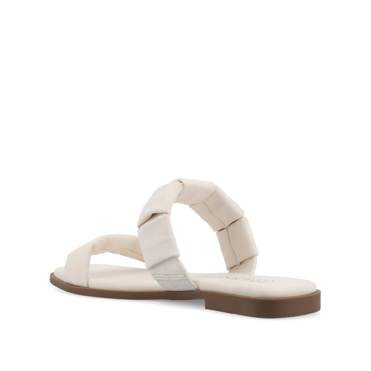 PEGIE SLIDE-ON SANDALS IN FAUX LEATHER comfort tone