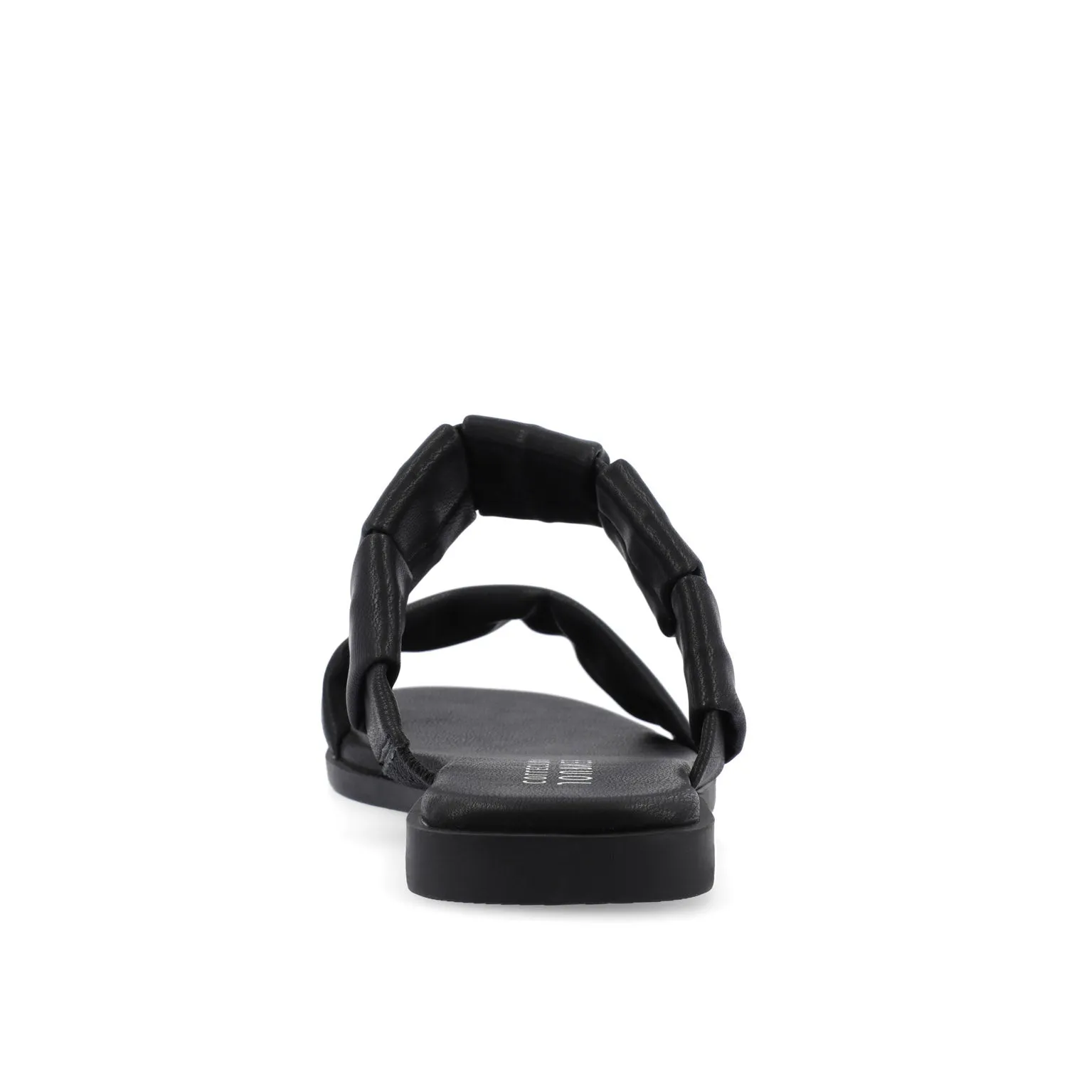 PEGIE SLIDE-ON SANDALS IN FAUX LEATHER comfort tone