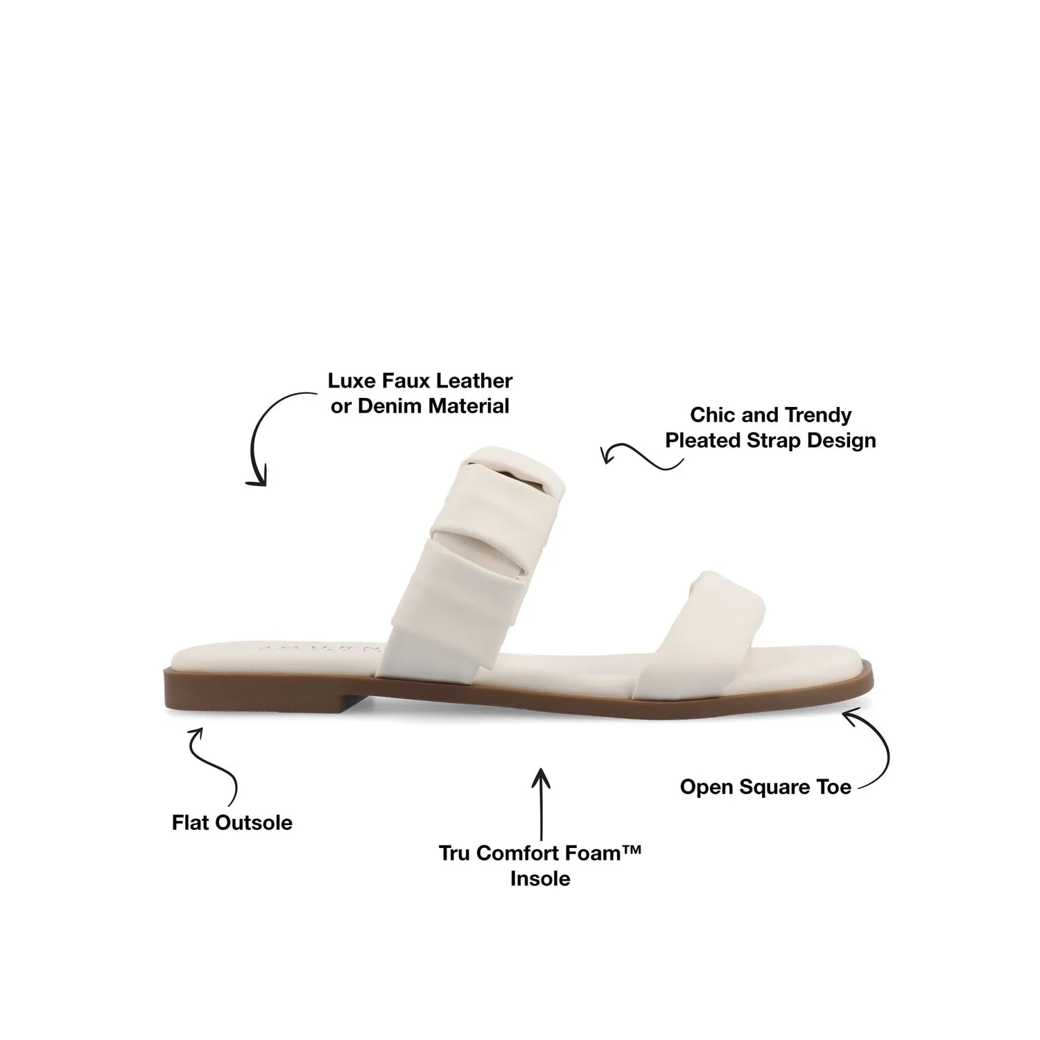 PEGIE SLIDE-ON SANDALS IN FAUX LEATHER comfort tone