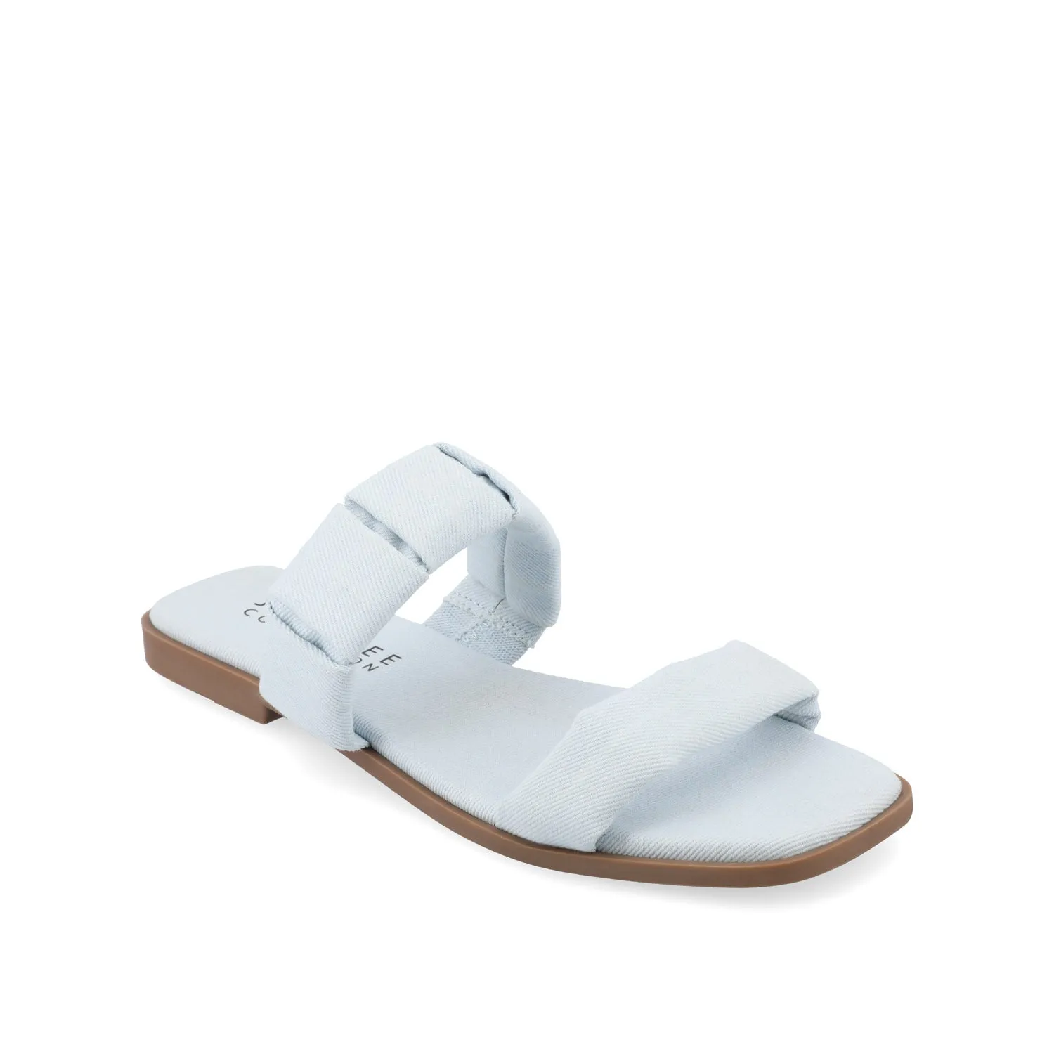 PEGIE SLIDE-ON SANDALS IN FAUX LEATHER comfort tone