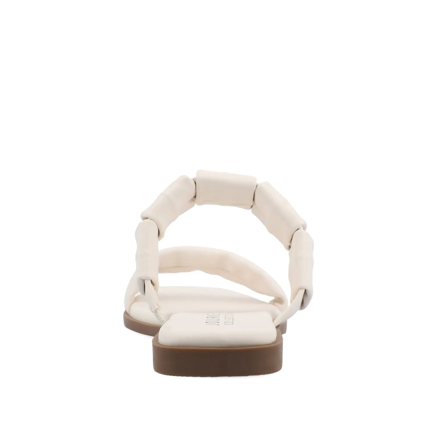 PEGIE SLIDE-ON SANDALS IN FAUX LEATHER comfort tone