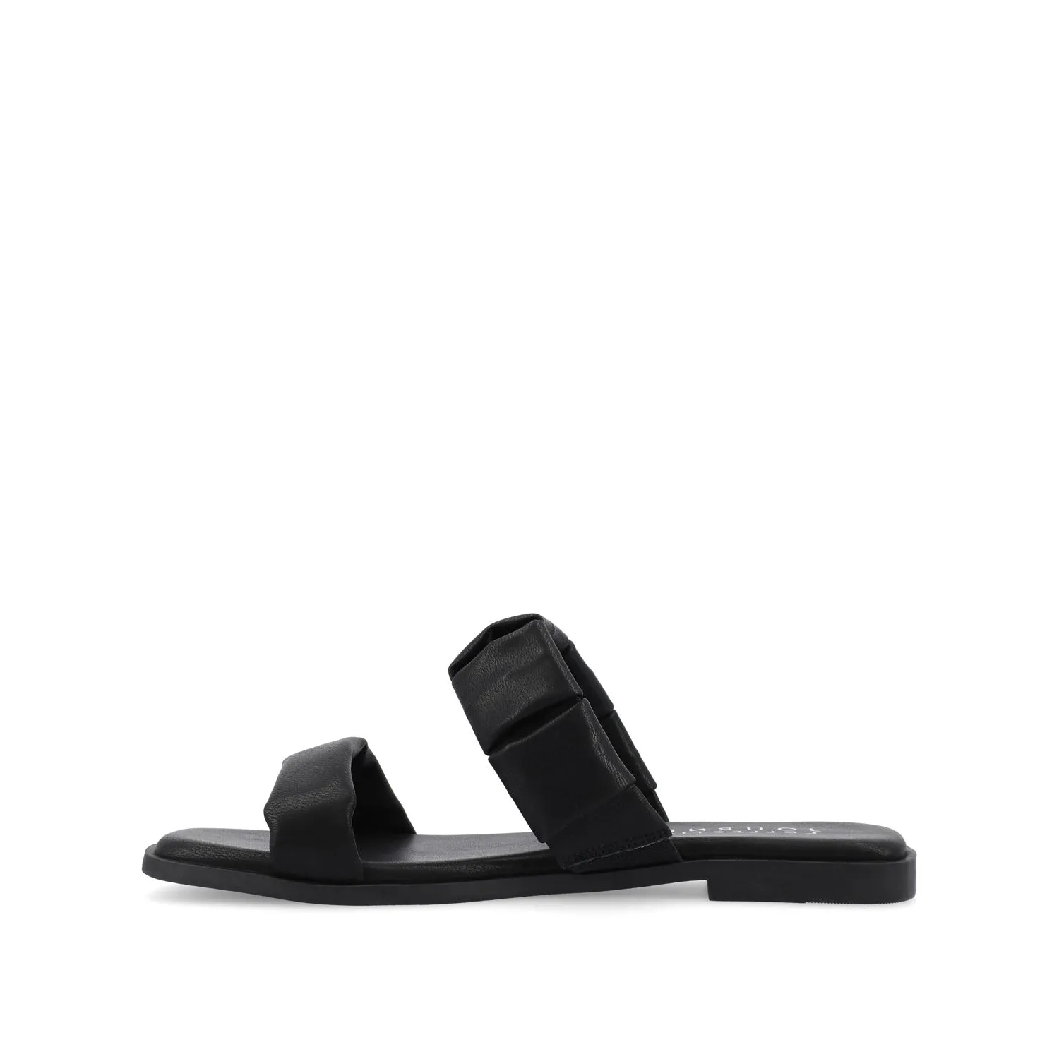 PEGIE SLIDE-ON SANDALS IN FAUX LEATHER comfort tone