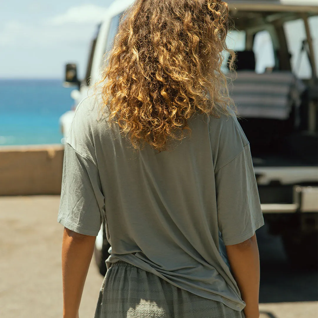Perfect Oversized Bamboo Tee, Sage light fit