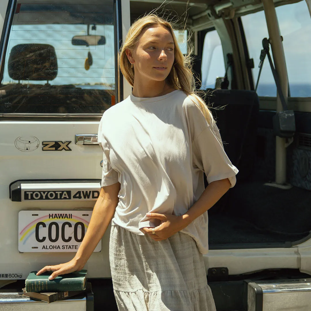 Perfect Oversized Bamboo Tee, Taupe skin touch