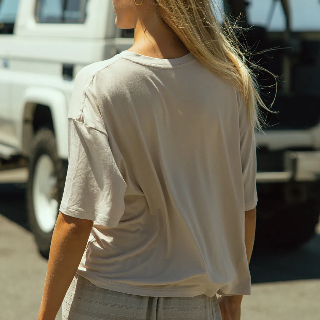Perfect Oversized Bamboo Tee, Taupe skin touch