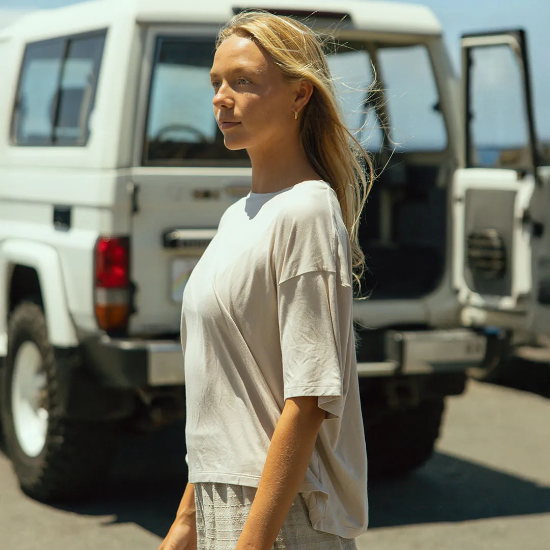 Perfect Oversized Bamboo Tee, Taupe skin touch