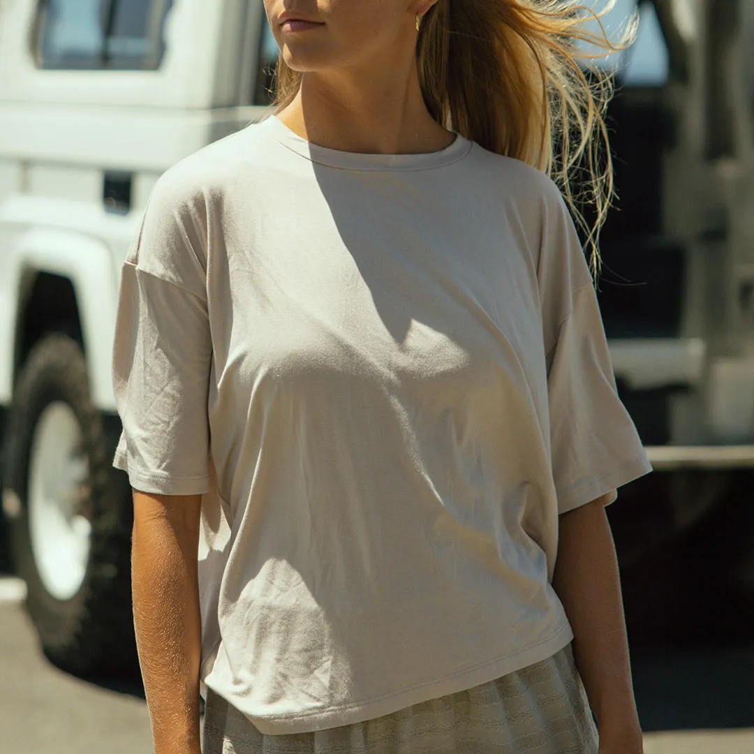 Perfect Oversized Bamboo Tee, Taupe skin touch