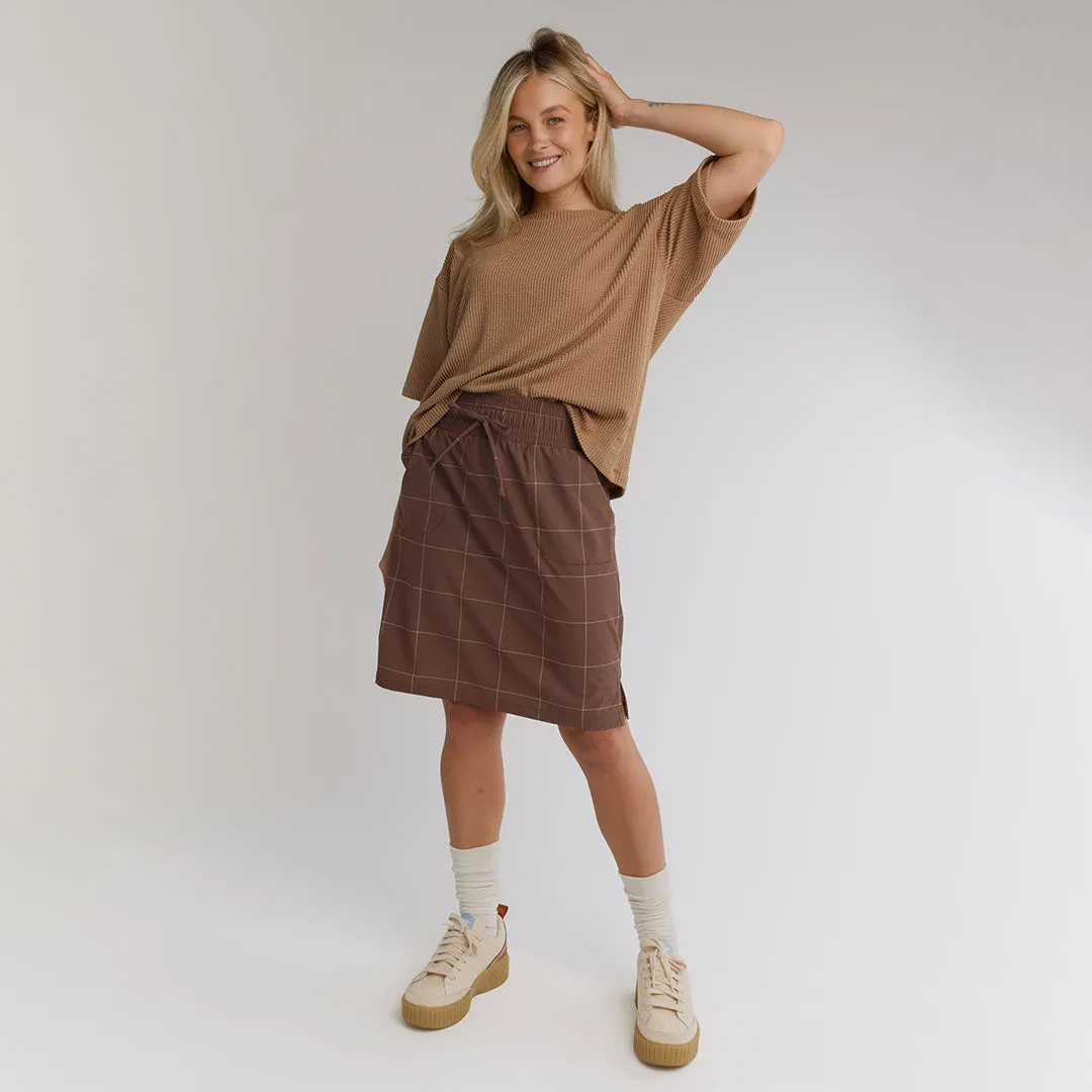 Perfect Oversized Ribbed Tee, Mocha shorts chill