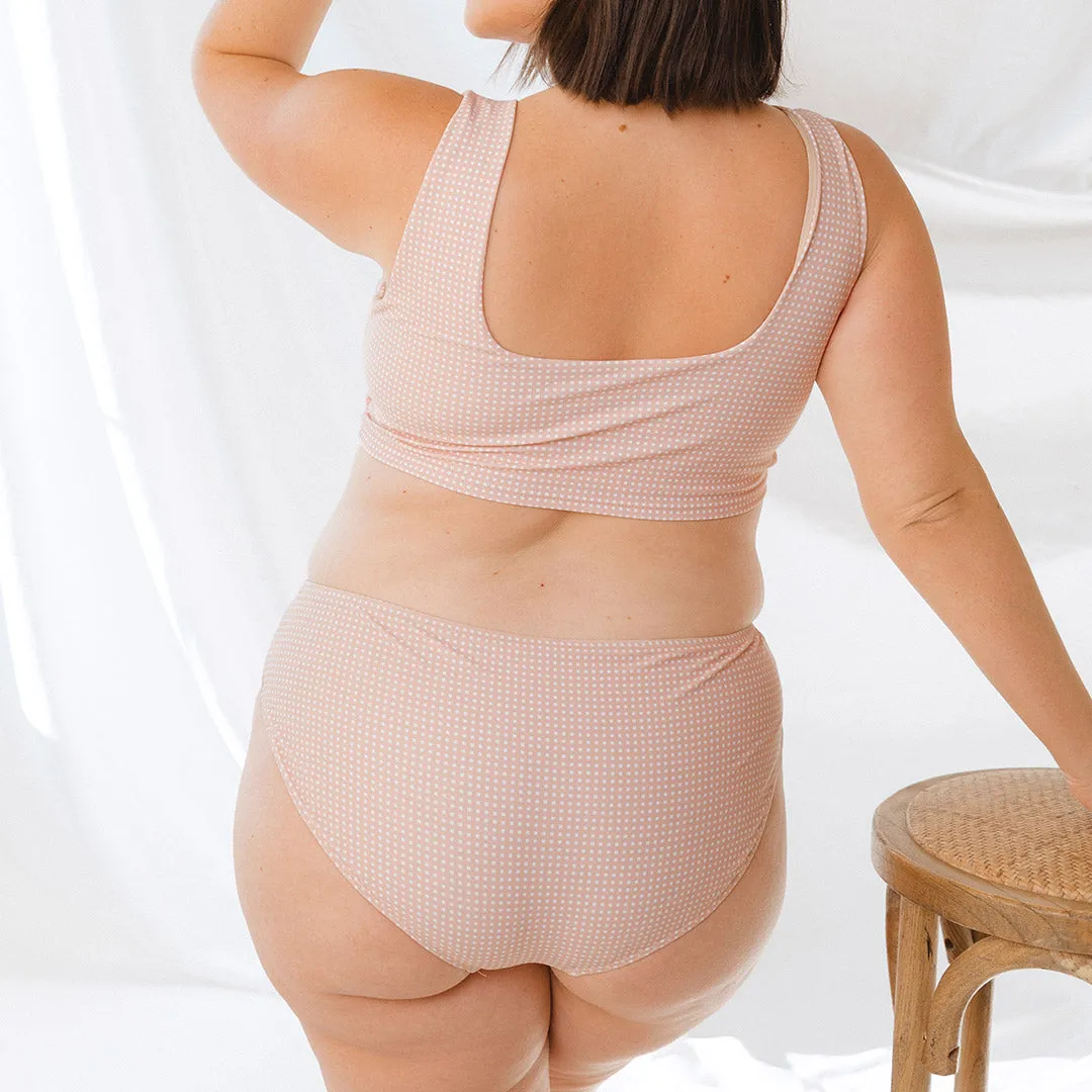 Pink Checkers Hipster Bottoms modest cut