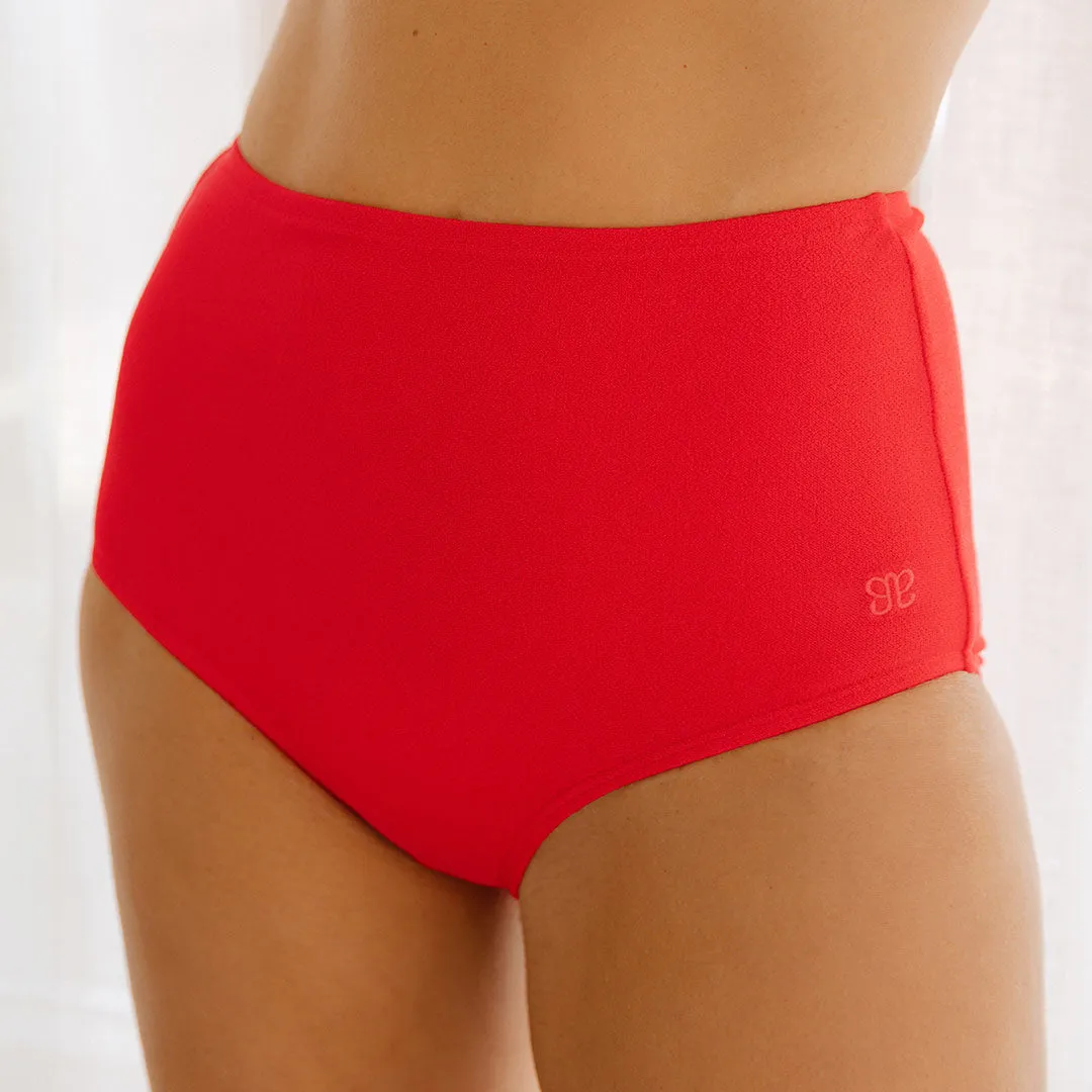 Pink Glow High-Waisted Bottoms bikini fit