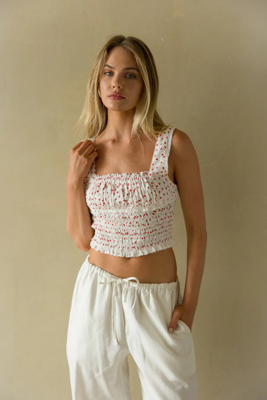 Posie Picnic Smocked Top waist light