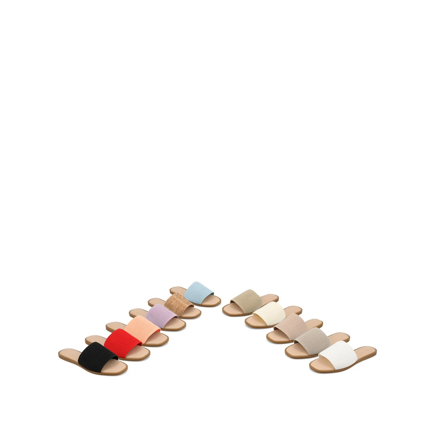 PRISILLA SLIDE SANDALS IN KNIT FABRIC IN WIDE camping day