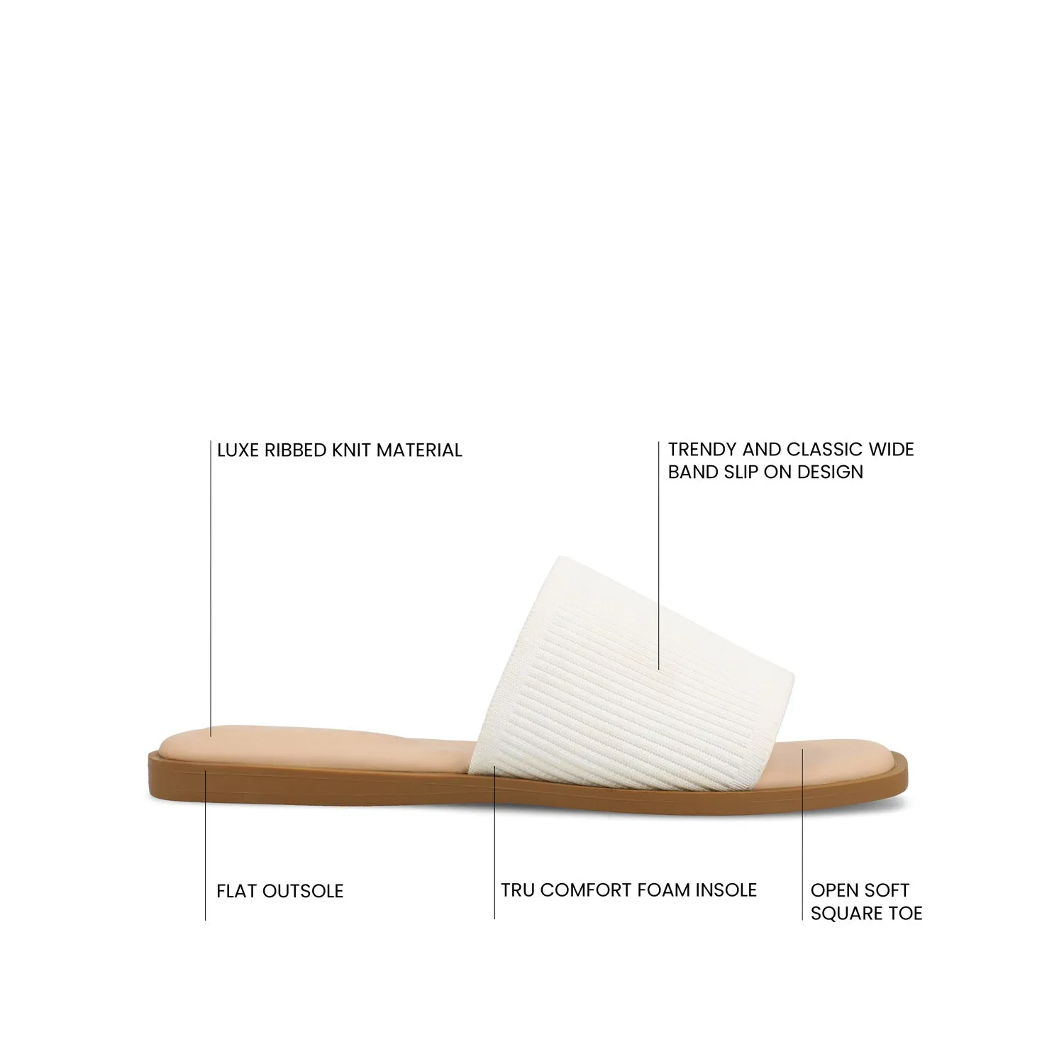 PRISILLA SLIDE SANDALS IN STATEMENT IN WIDE safe step