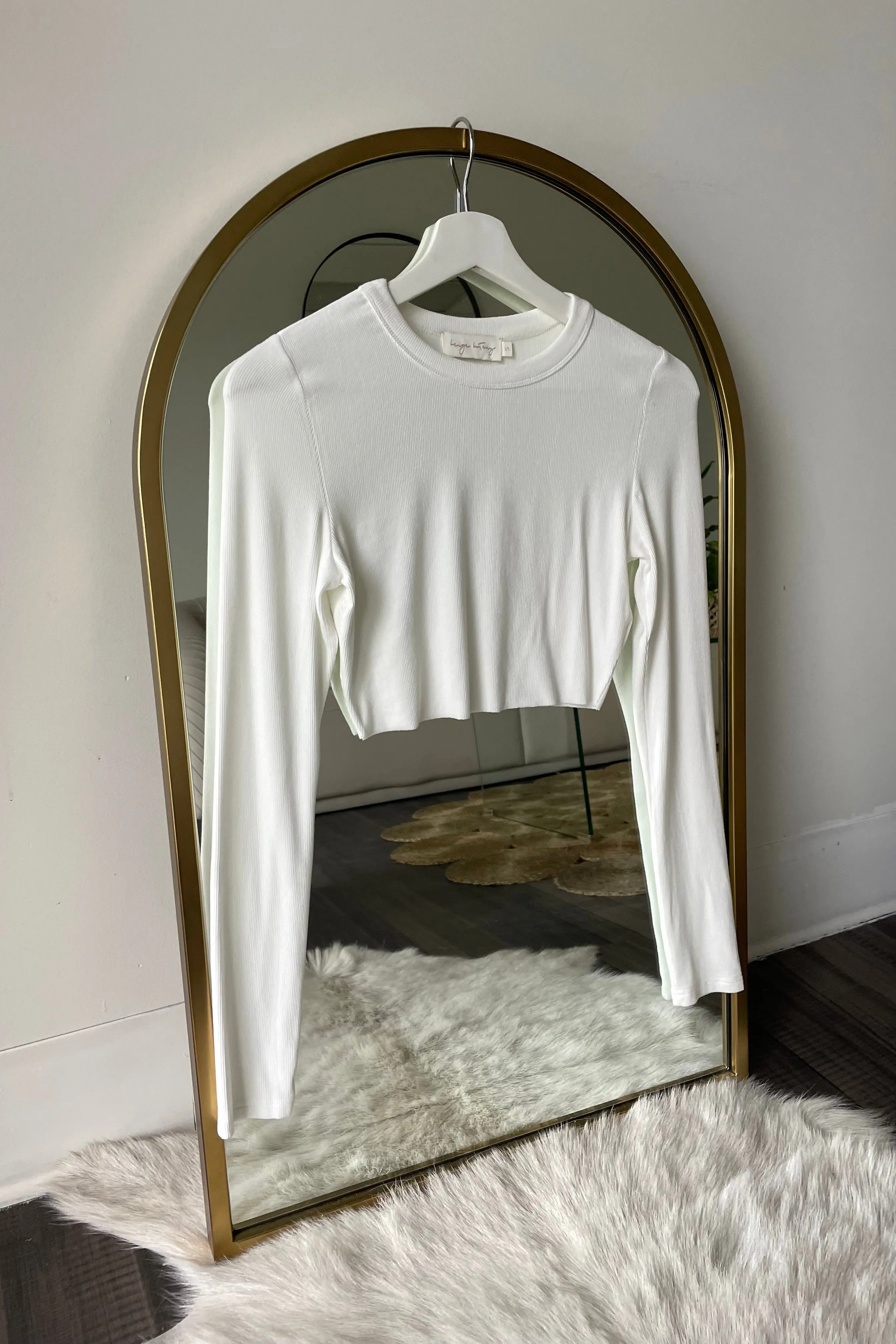 Rachel Ribbed Long Sleeve Crop Top casual glam