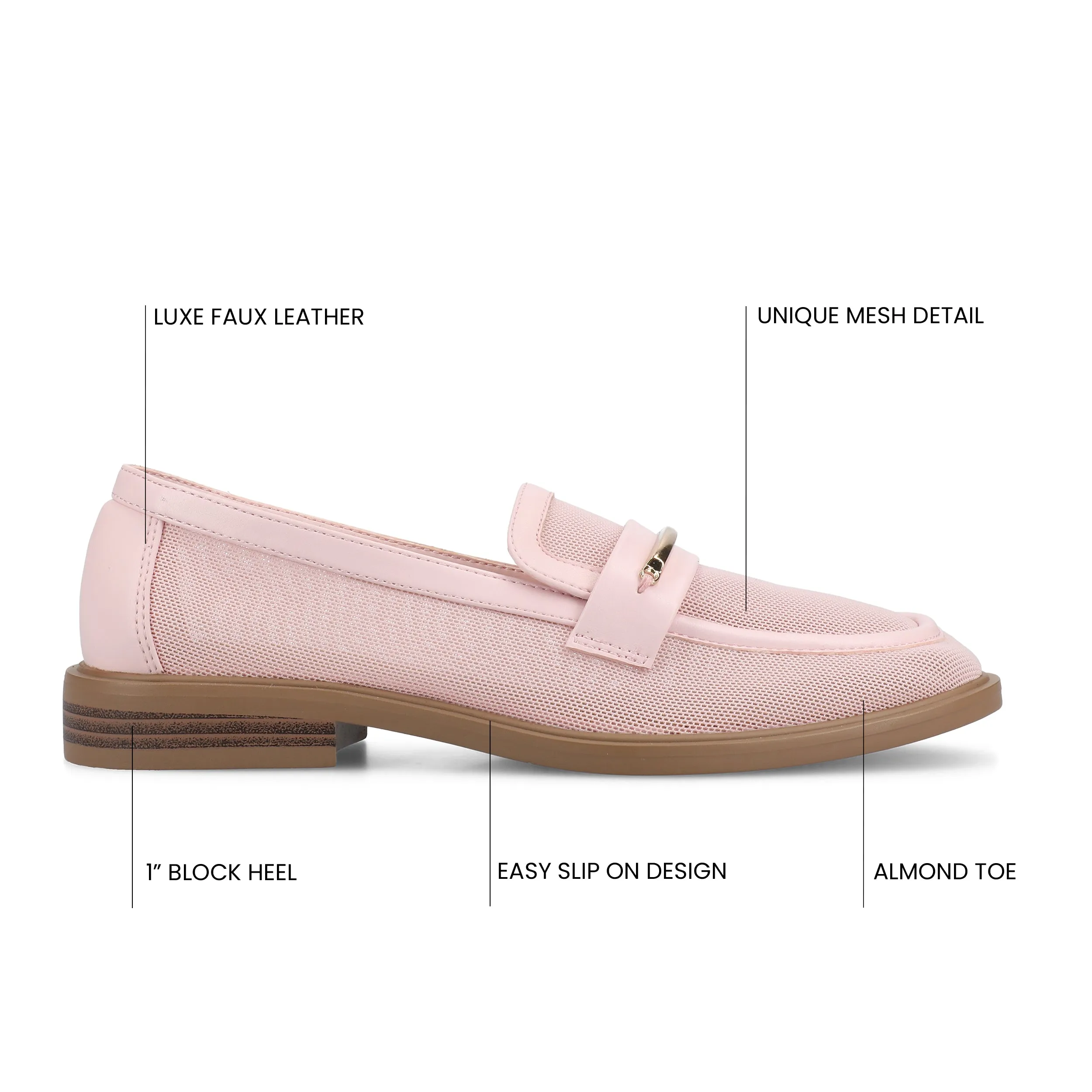 RAINEY MESH LOAFERS blush pink
