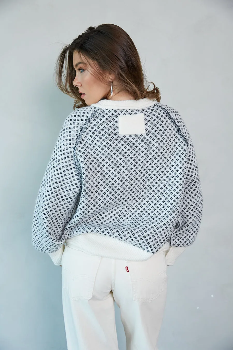 Ramona Ditsy Argyle Sweater light blend