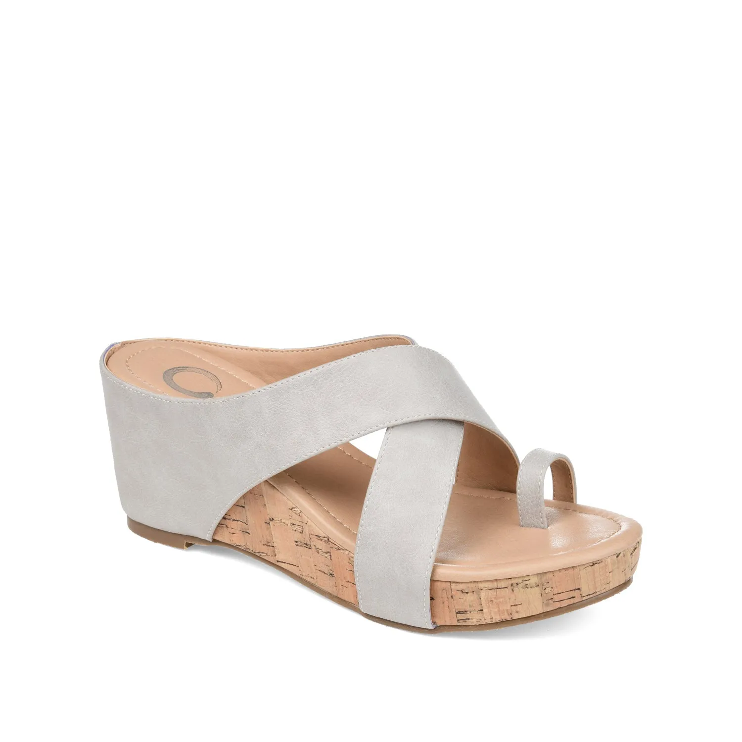 RAYNA WEDGE HEELED SANDAL IN FAUX LEATHER beach walk