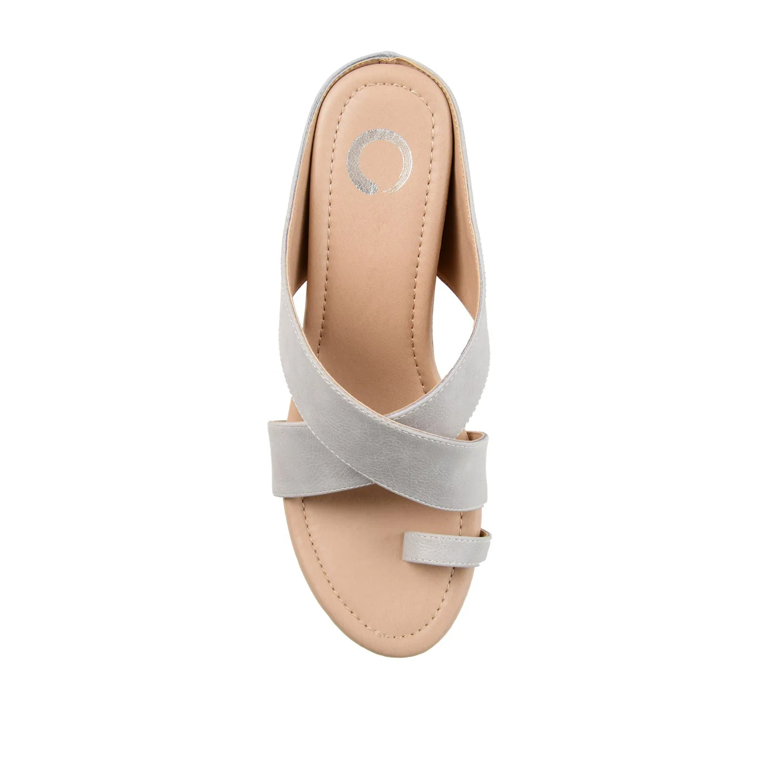 RAYNA WEDGE HEELED SANDAL IN FAUX LEATHER beach walk