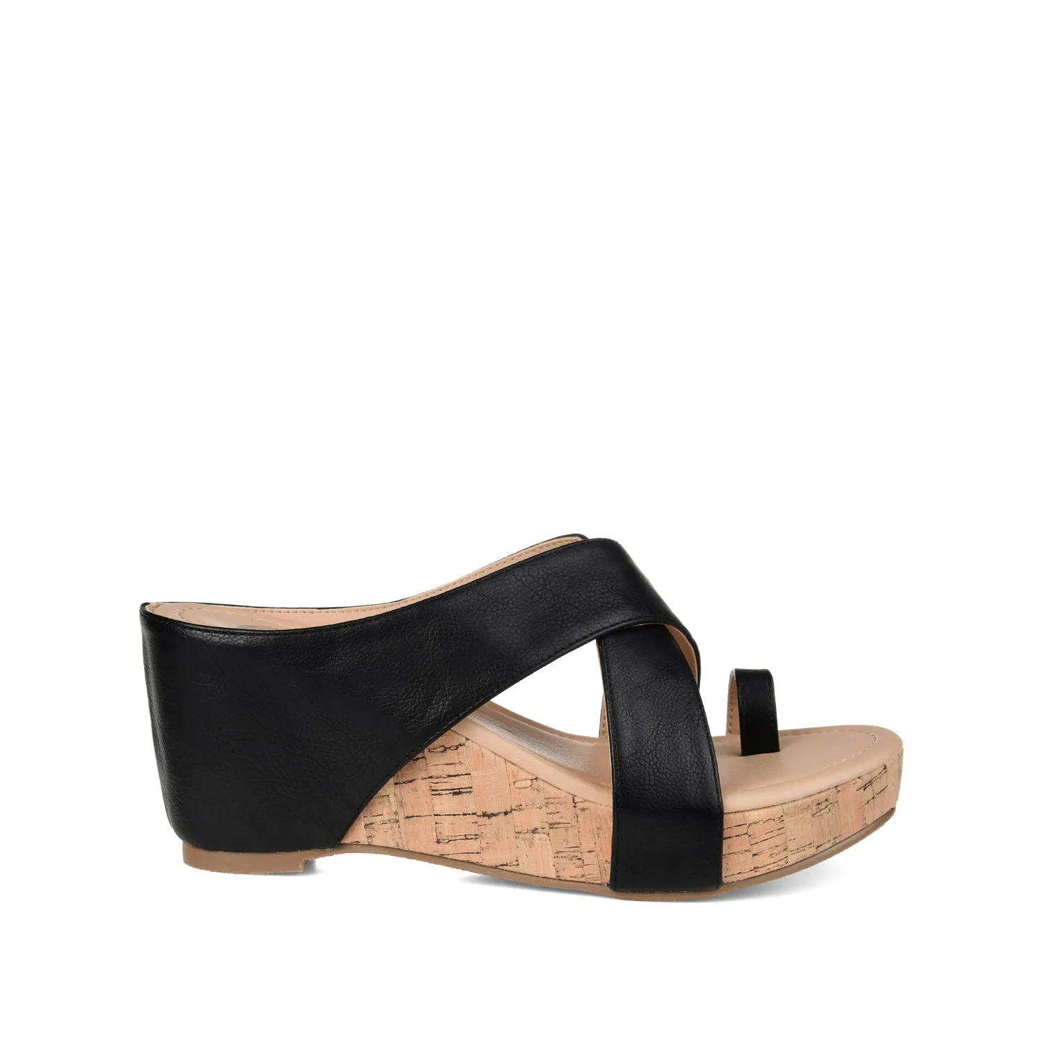 RAYNA WEDGE HEELED SANDAL IN FAUX LEATHER beach walk