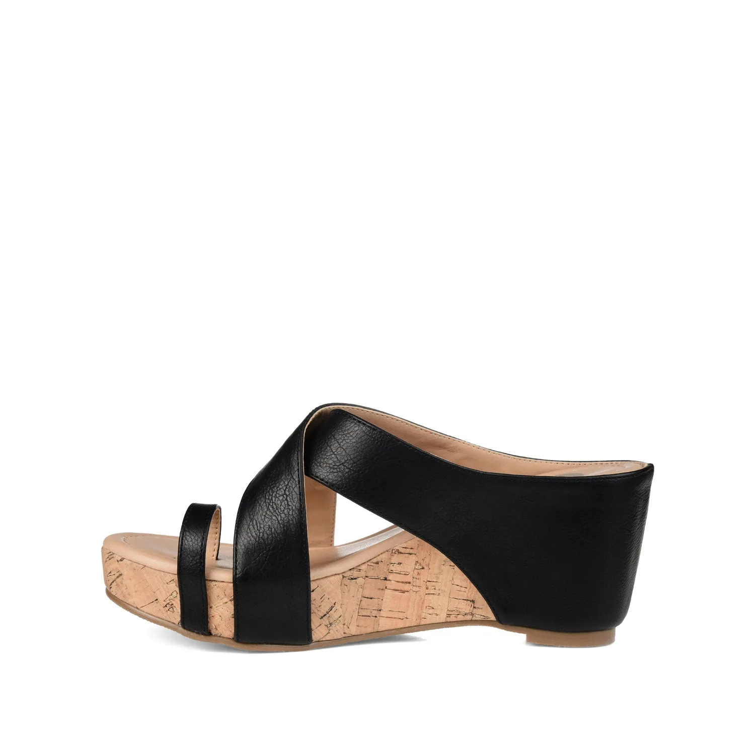RAYNA WEDGE HEELED SANDAL IN FAUX LEATHER beach walk