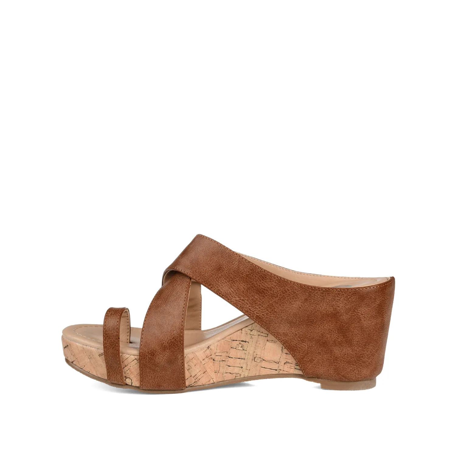 RAYNA WEDGE HEELED SANDAL IN FAUX LEATHER beach walk