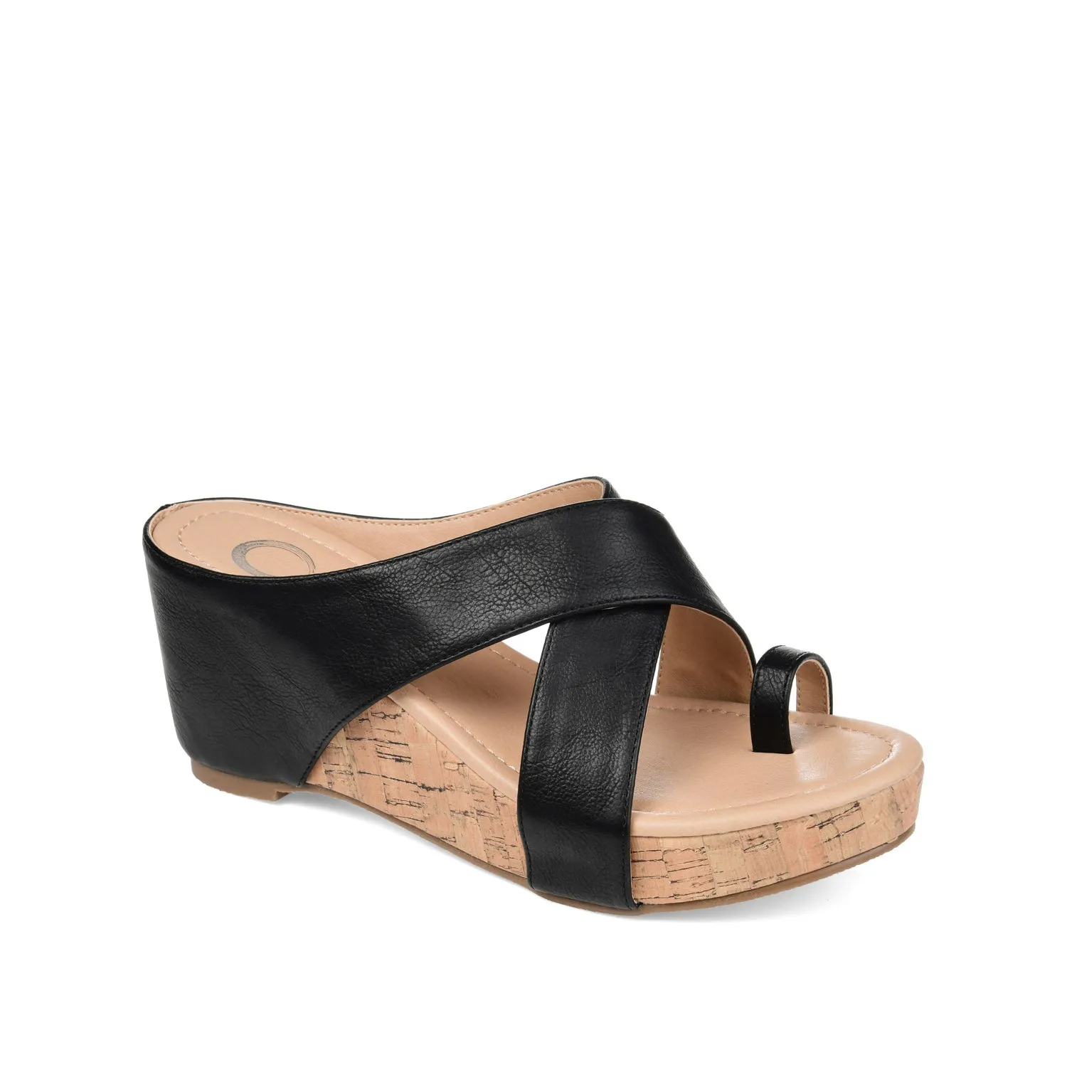 RAYNA WEDGE HEELED SANDAL IN FAUX LEATHER beach walk