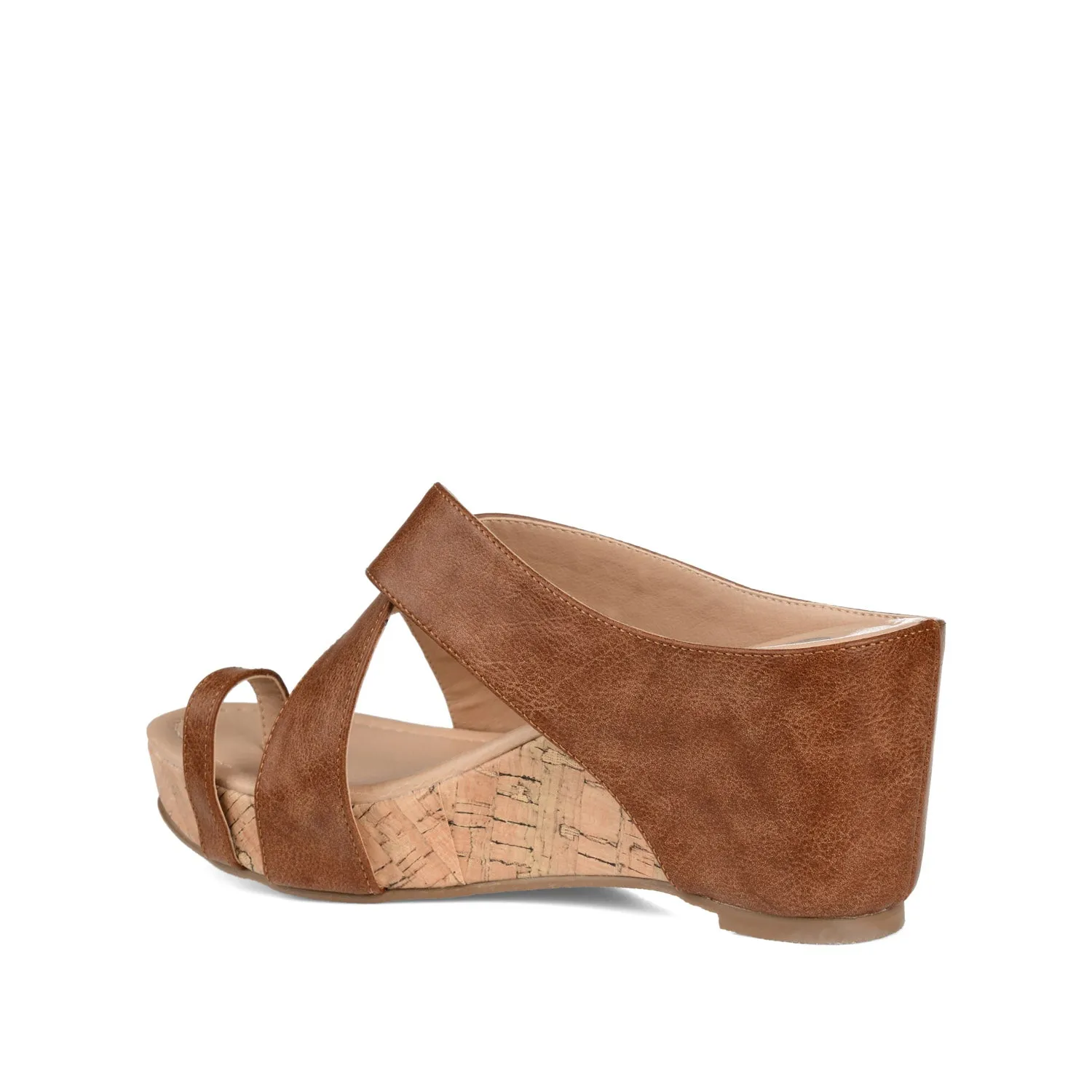 RAYNA WEDGE HEELED SANDAL IN FAUX LEATHER beach walk