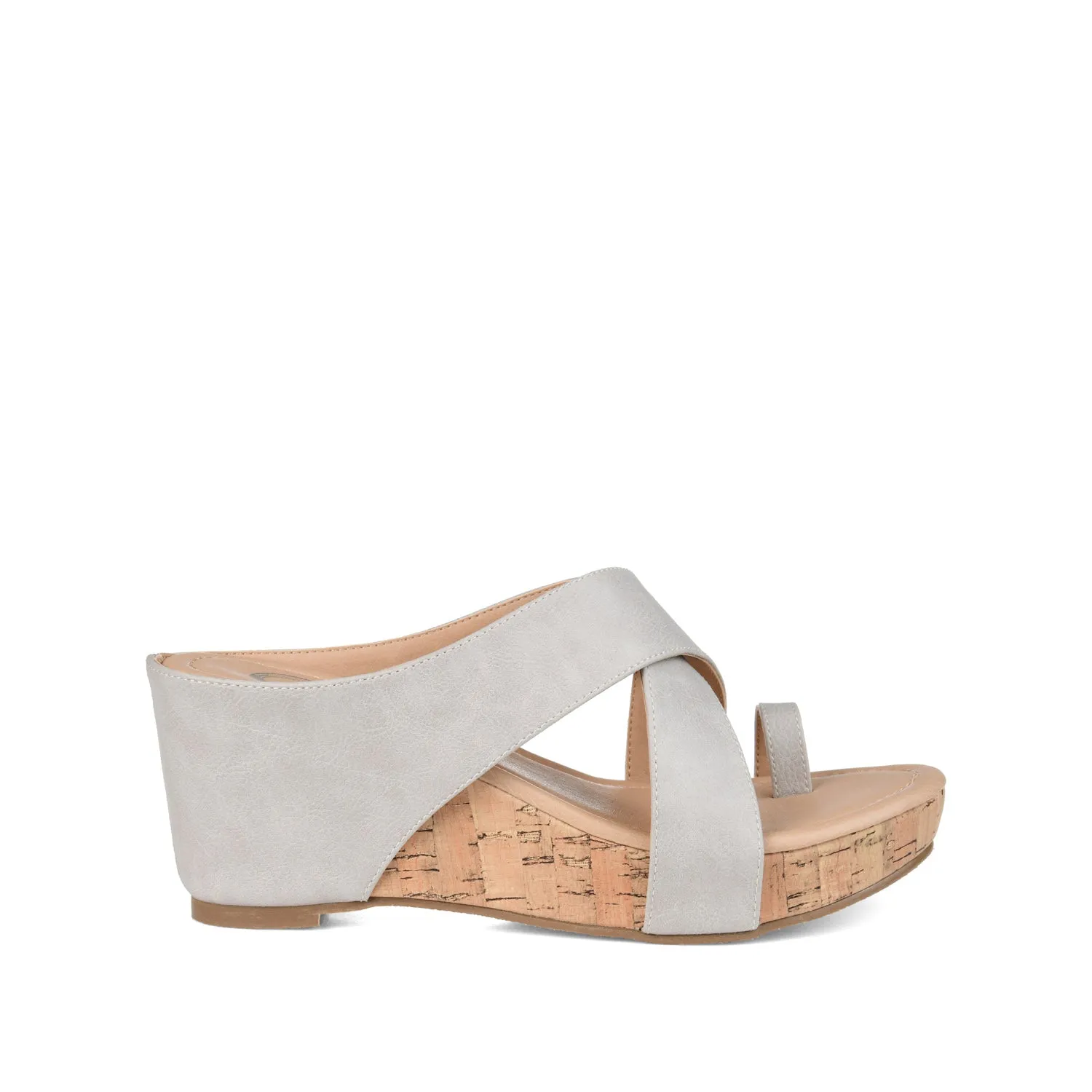 RAYNA WEDGE HEELED SANDAL IN FAUX LEATHER beach walk