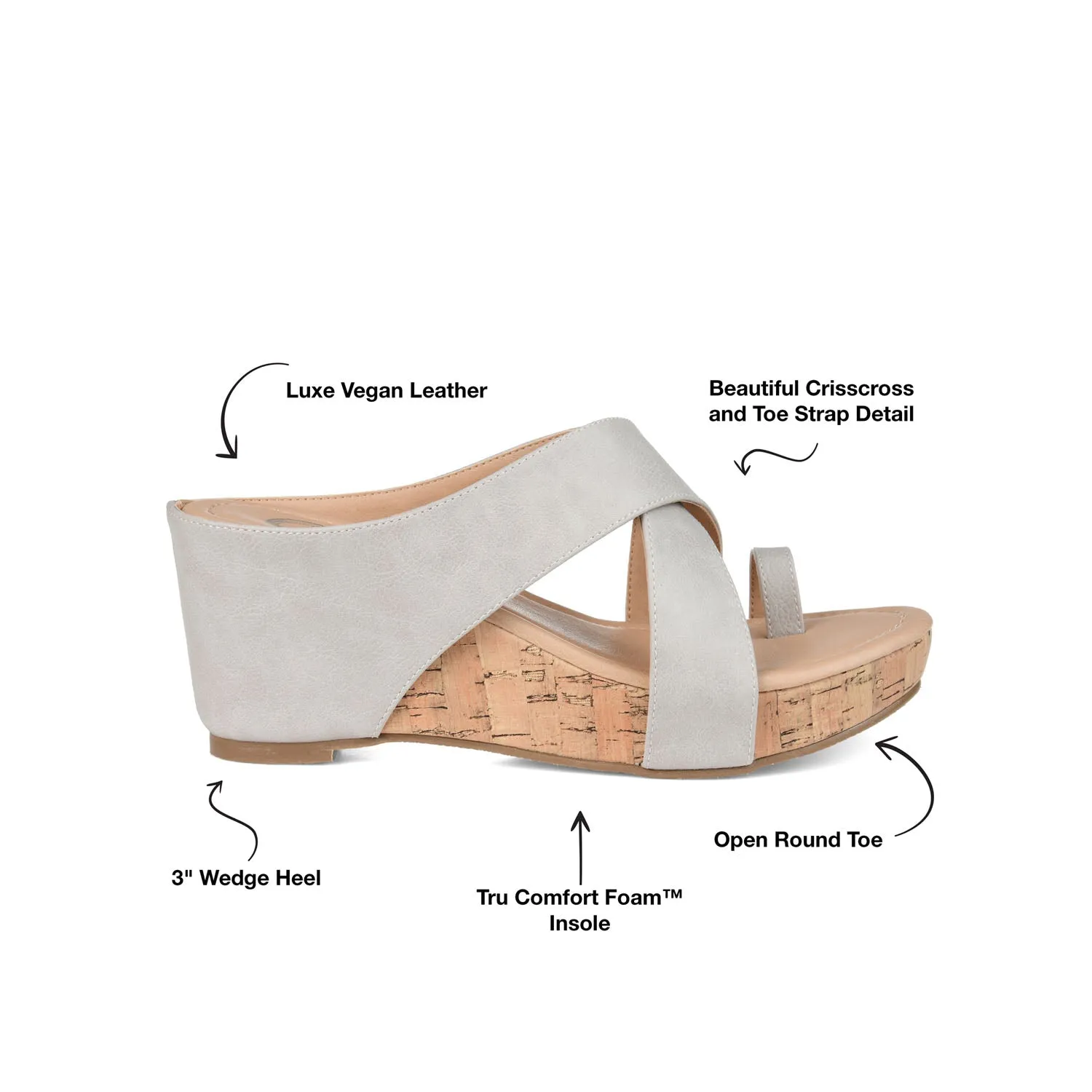 RAYNA WEDGE HEELED SANDAL IN FAUX LEATHER beach walk