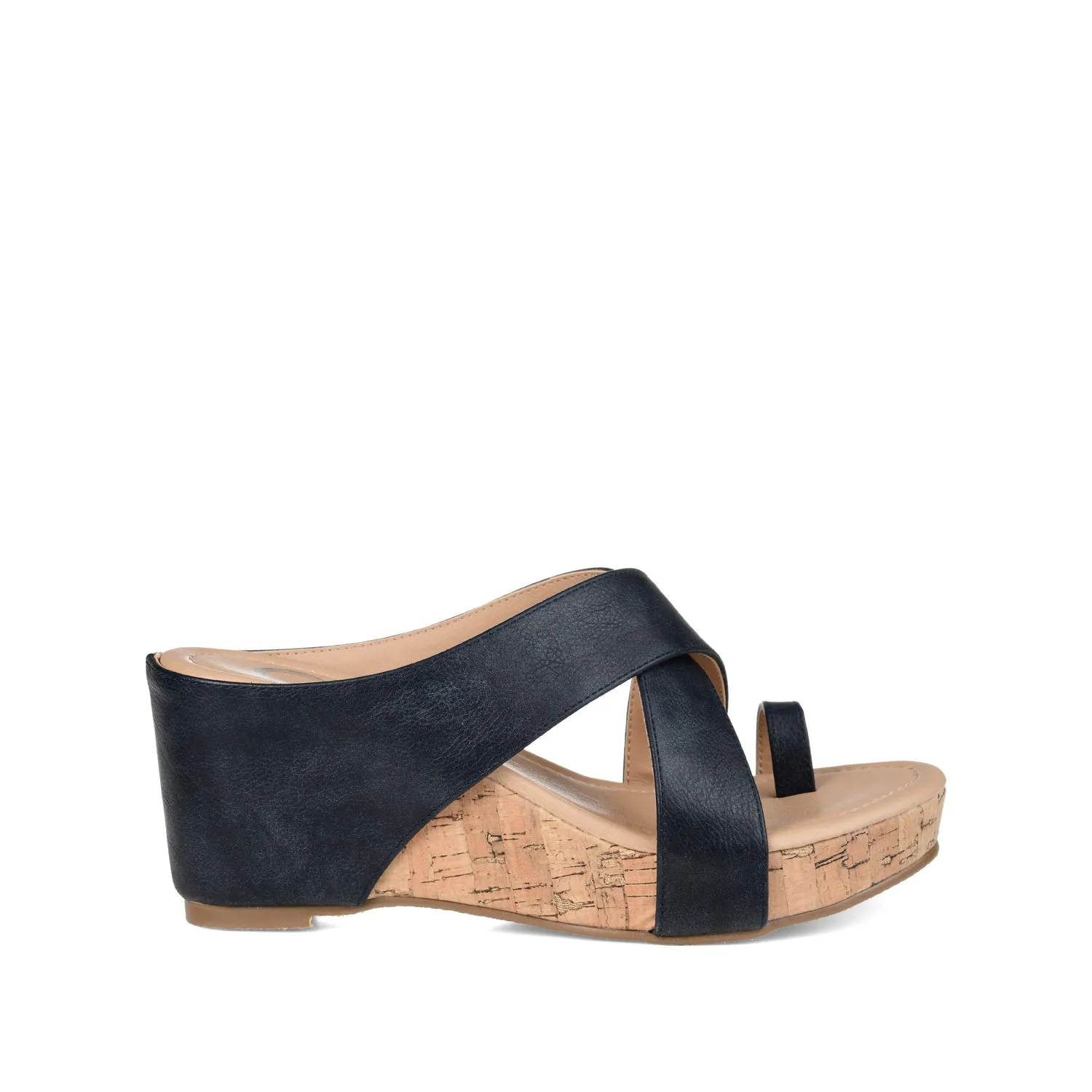 RAYNA WEDGE HEELED SANDAL IN FAUX LEATHER beach walk