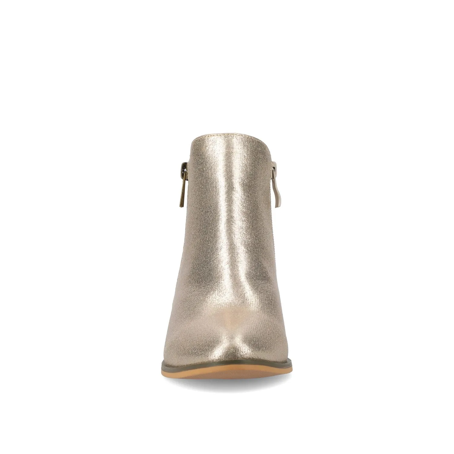 REBEL ZIP-UP BOOTIES IN FAUX LEATHER bold point