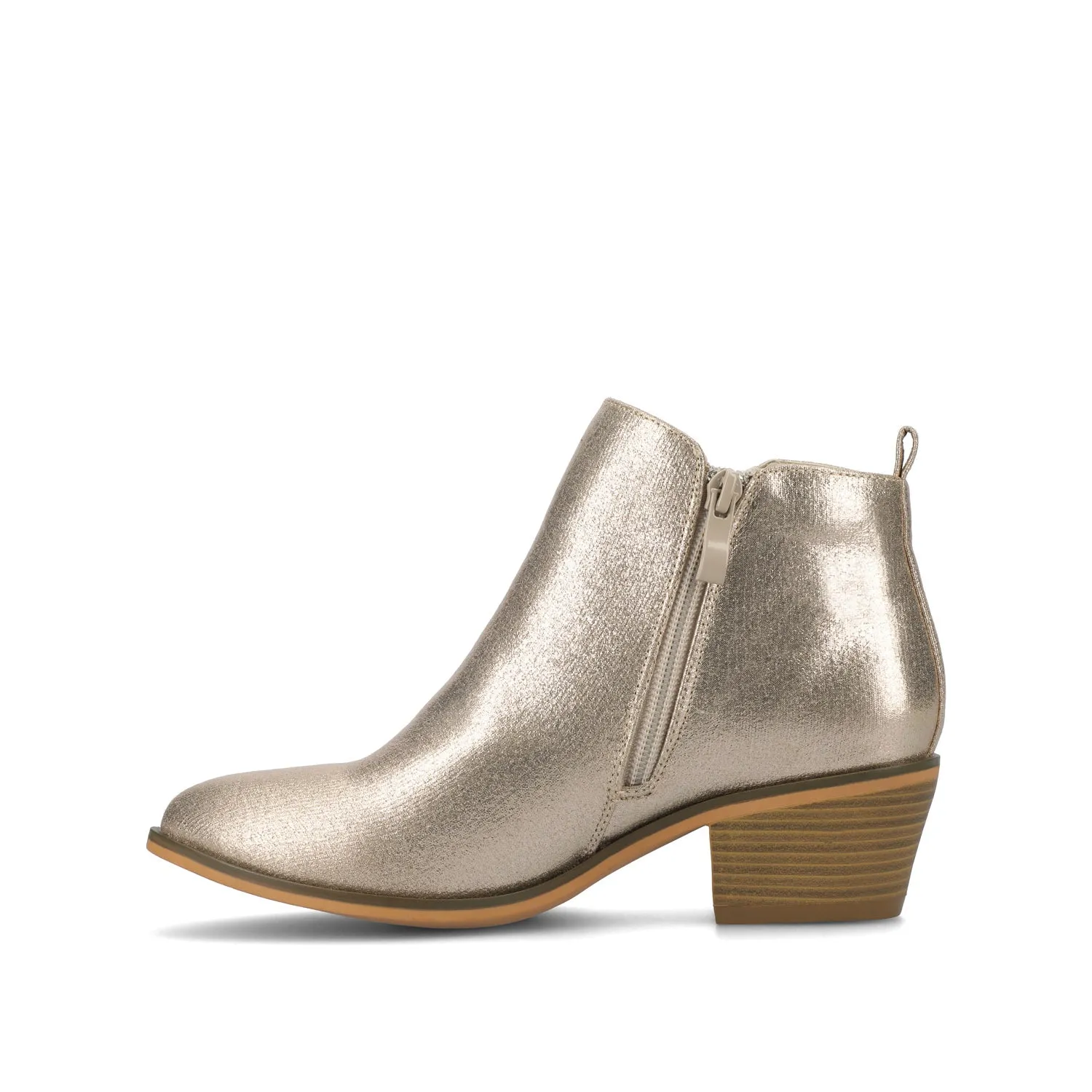 REBEL ZIP-UP BOOTIES IN FAUX LEATHER bold point
