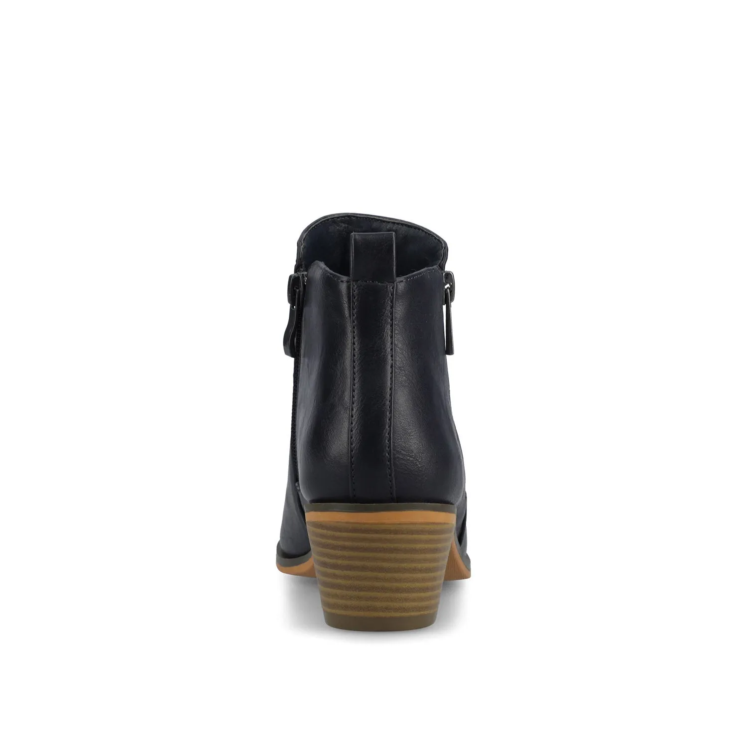 REBEL ZIP-UP BOOTIES IN FAUX LEATHER bold point