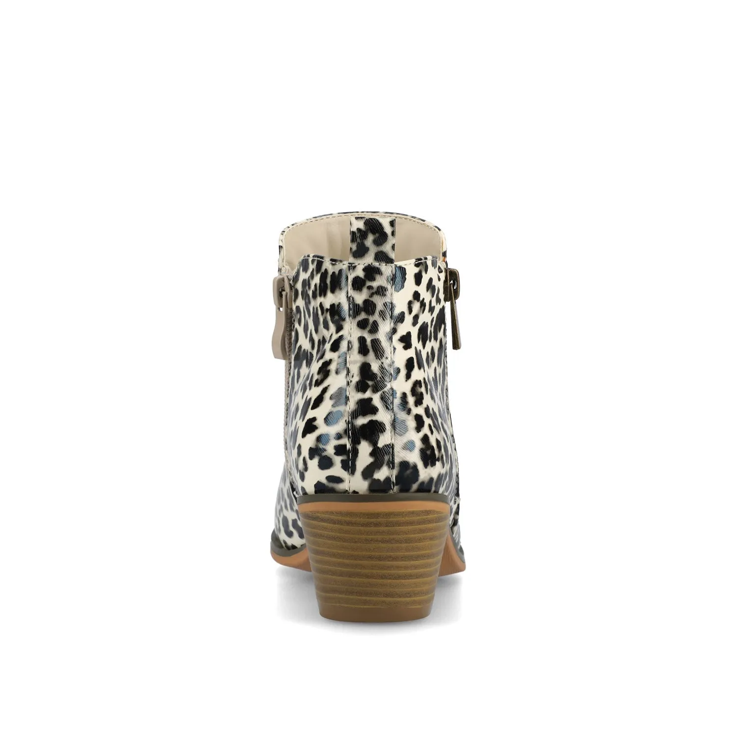 REBEL ZIP-UP BOOTIES IN FAUX LEATHER bold point