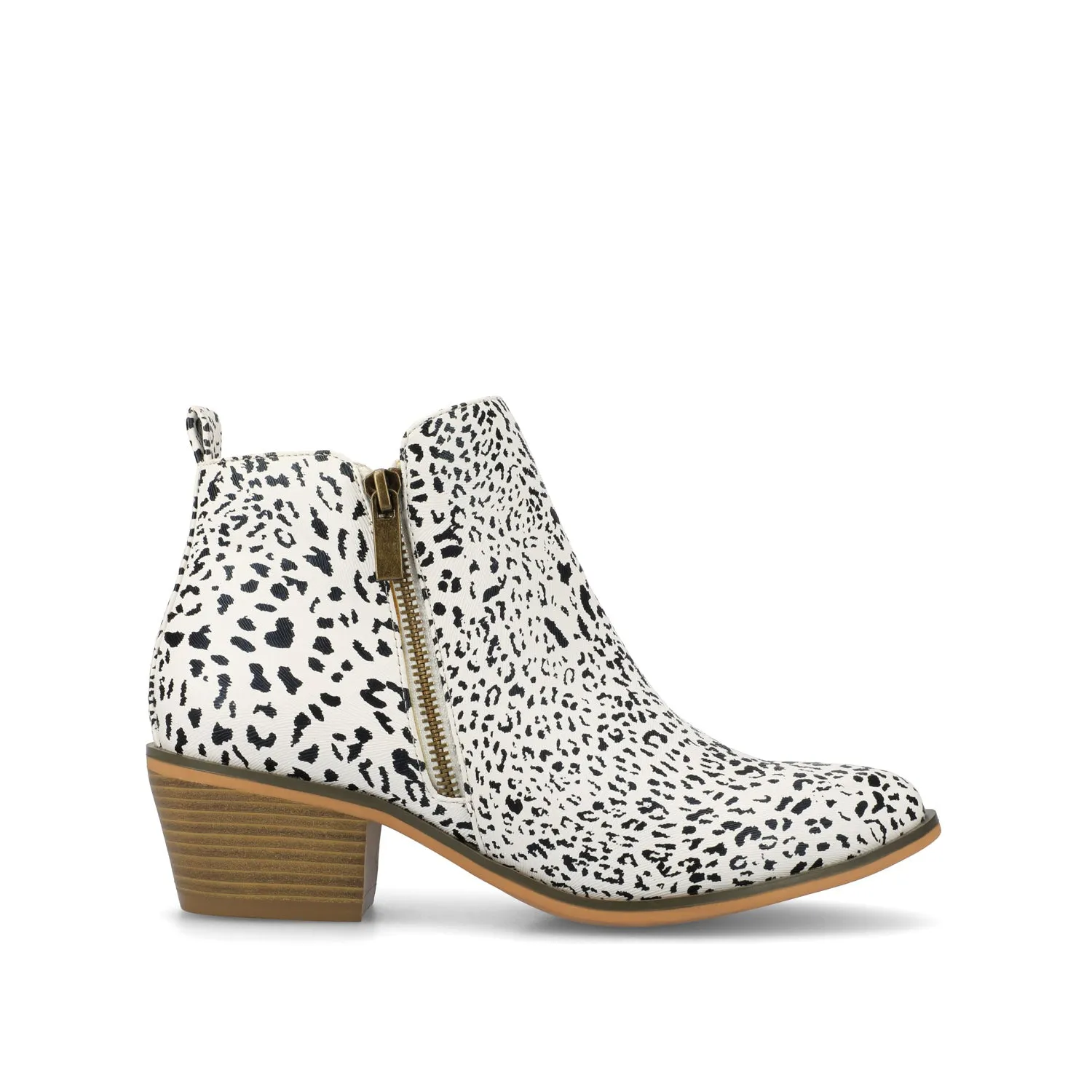 REBEL ZIP-UP BOOTIES IN FAUX LEATHER bold point