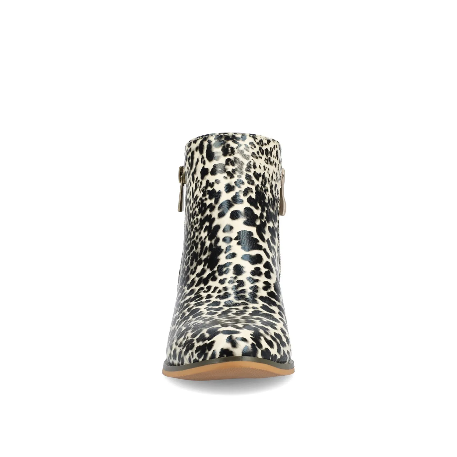 REBEL ZIP-UP BOOTIES IN FAUX LEATHER bold point